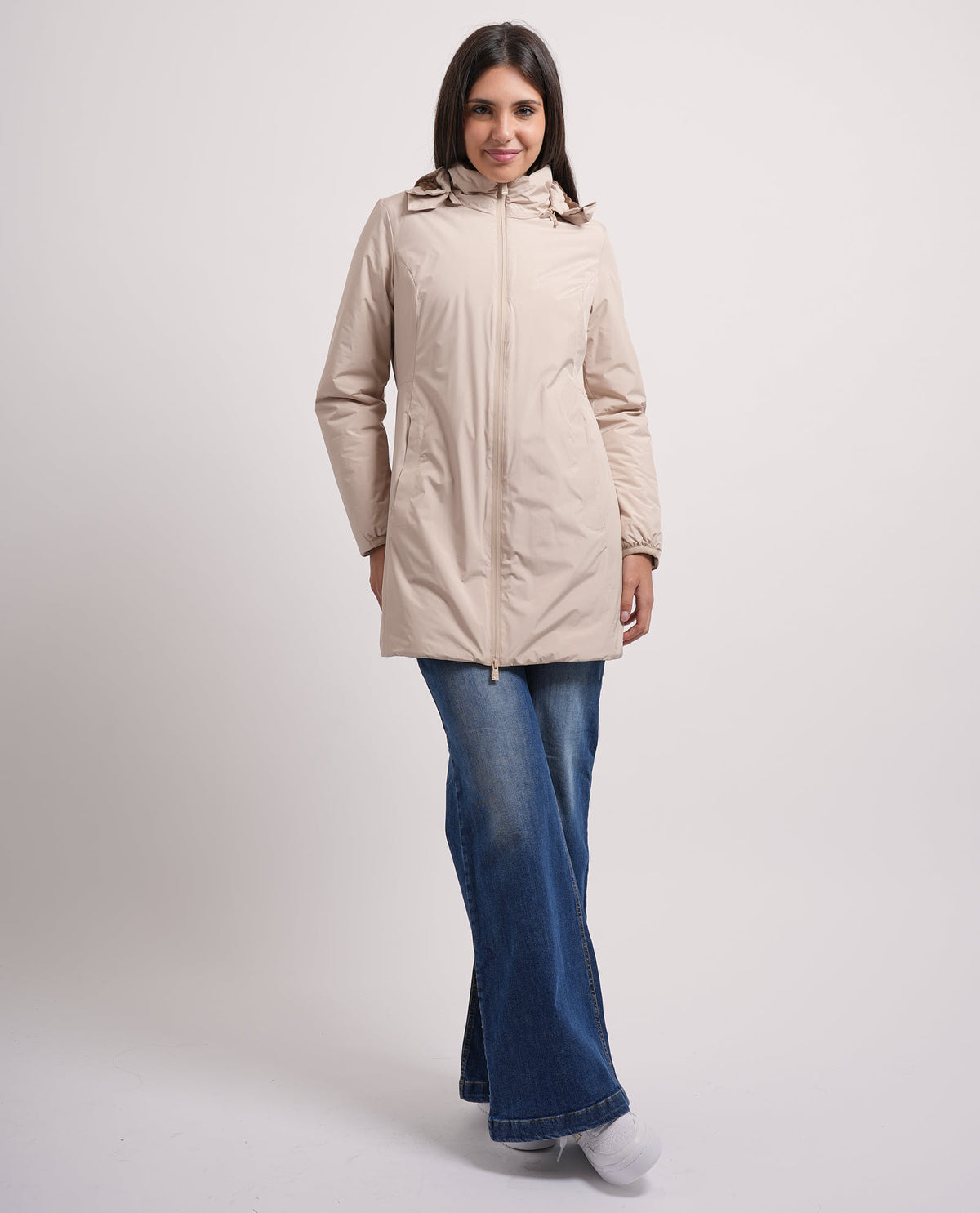 Giubbotto lungo Suns donna con cappuccio 