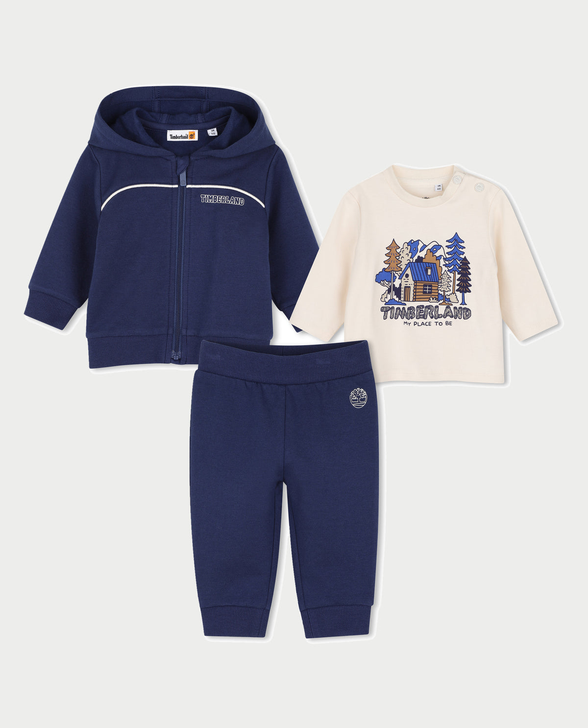 Set pantalone, cardigan e t-shirt Timberland bambino 