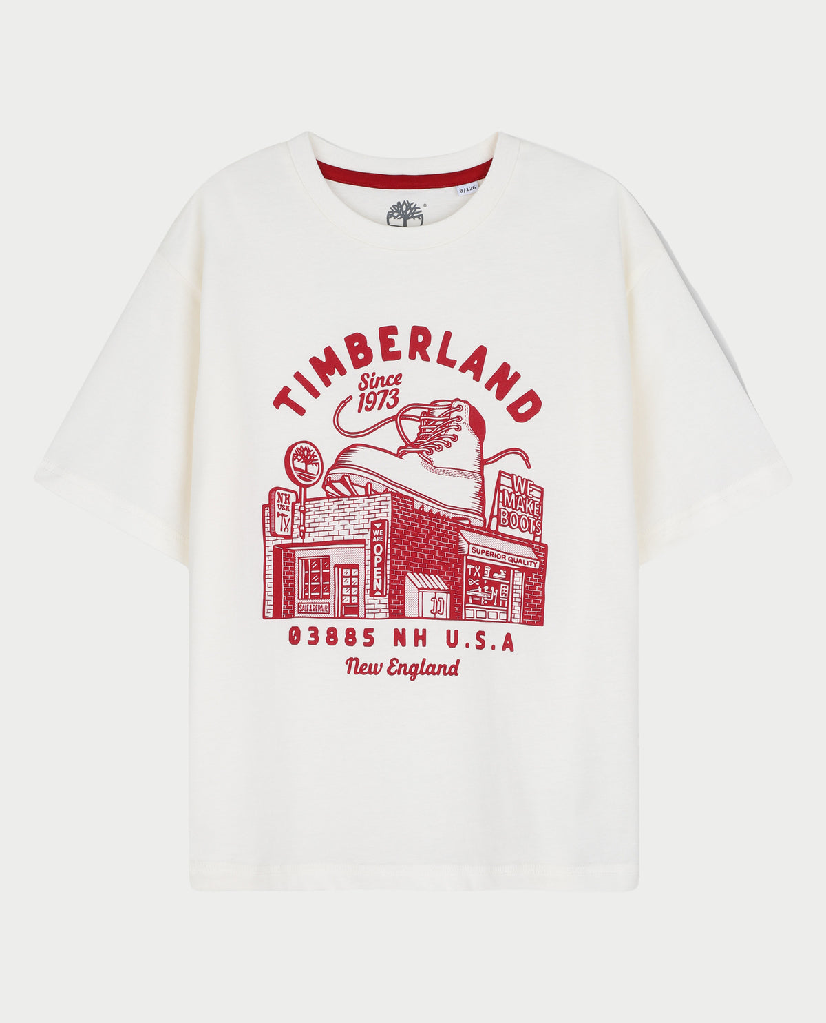 T-shirt girocollo Timberland bambino con stampa fantasia 