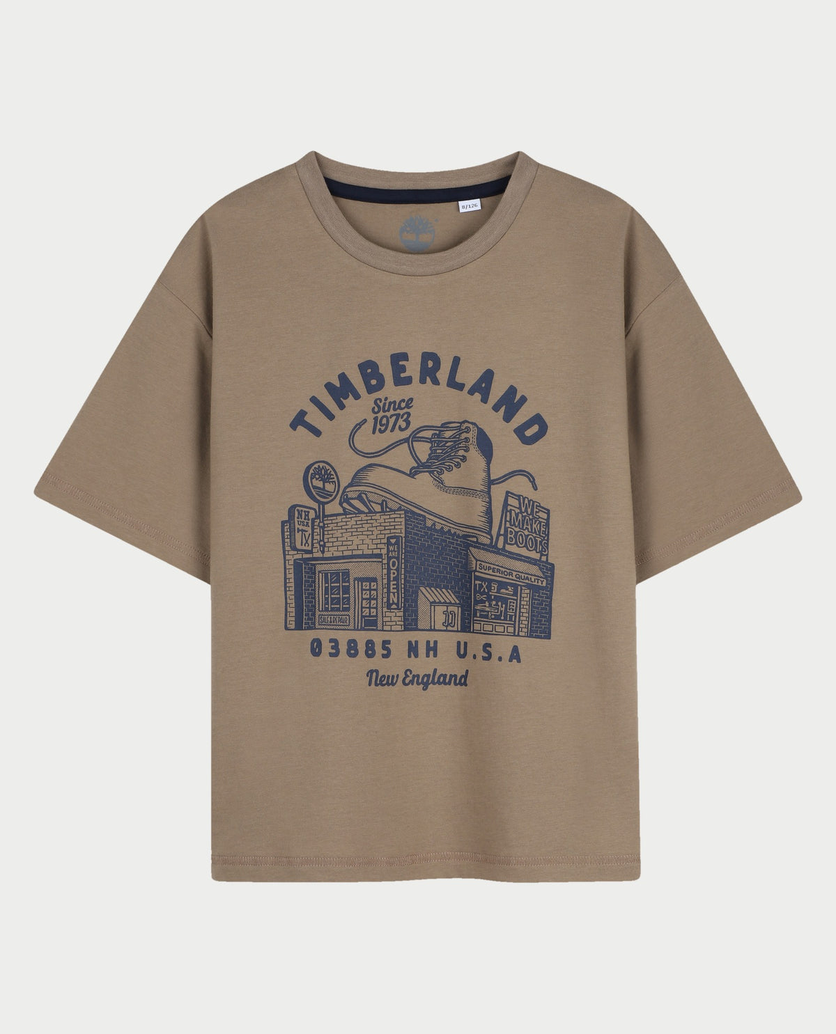 T-shirt girocollo Timberland bambino con stampa fantasia 