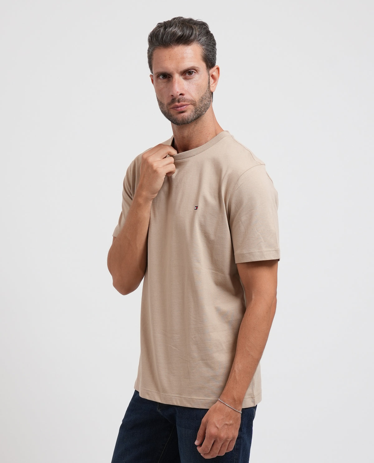 T-shirt girocollo uomo Tommy Hilfiger con bandierina 