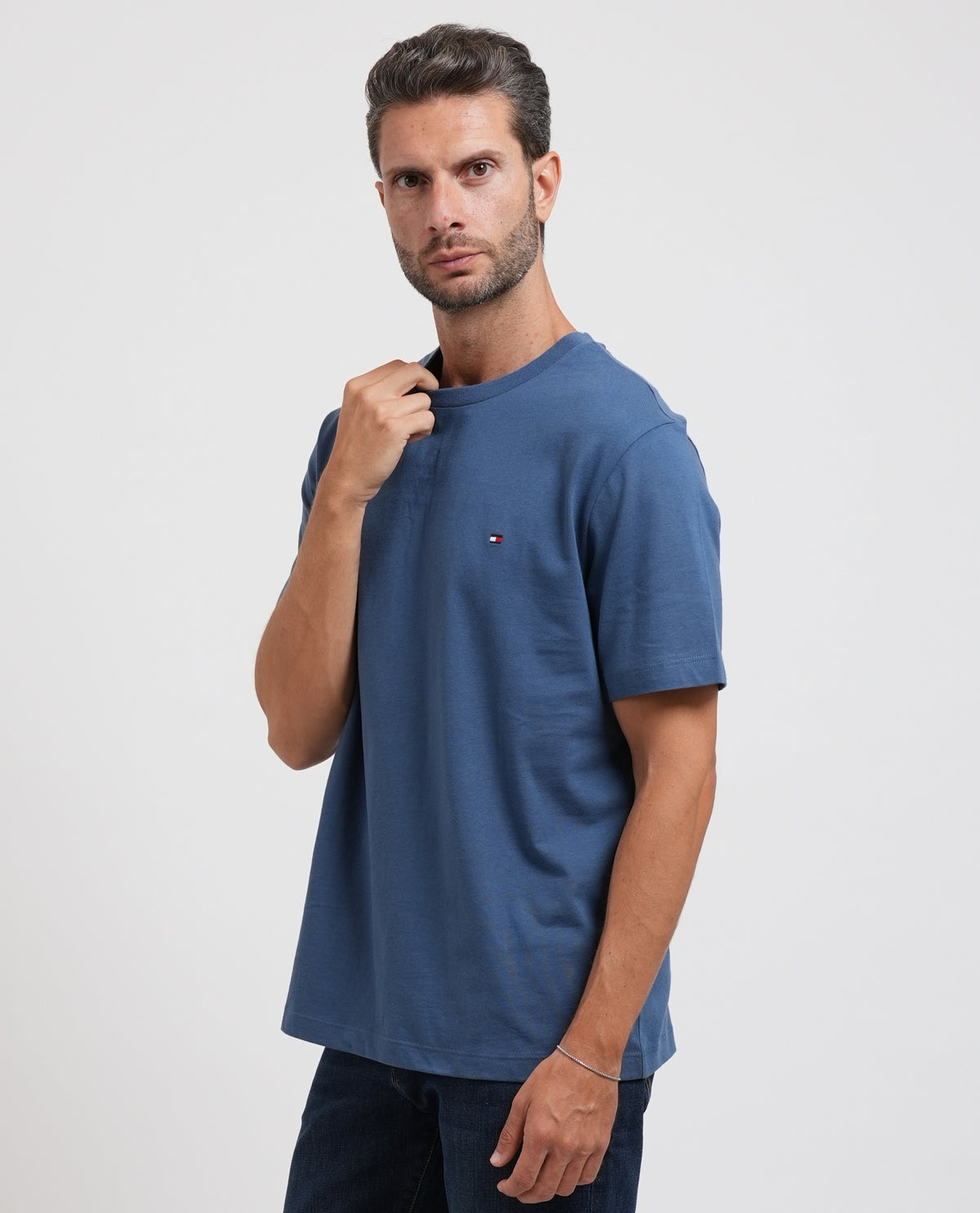 T-shirt girocollo uomo Tommy Hilfiger con bandierina 