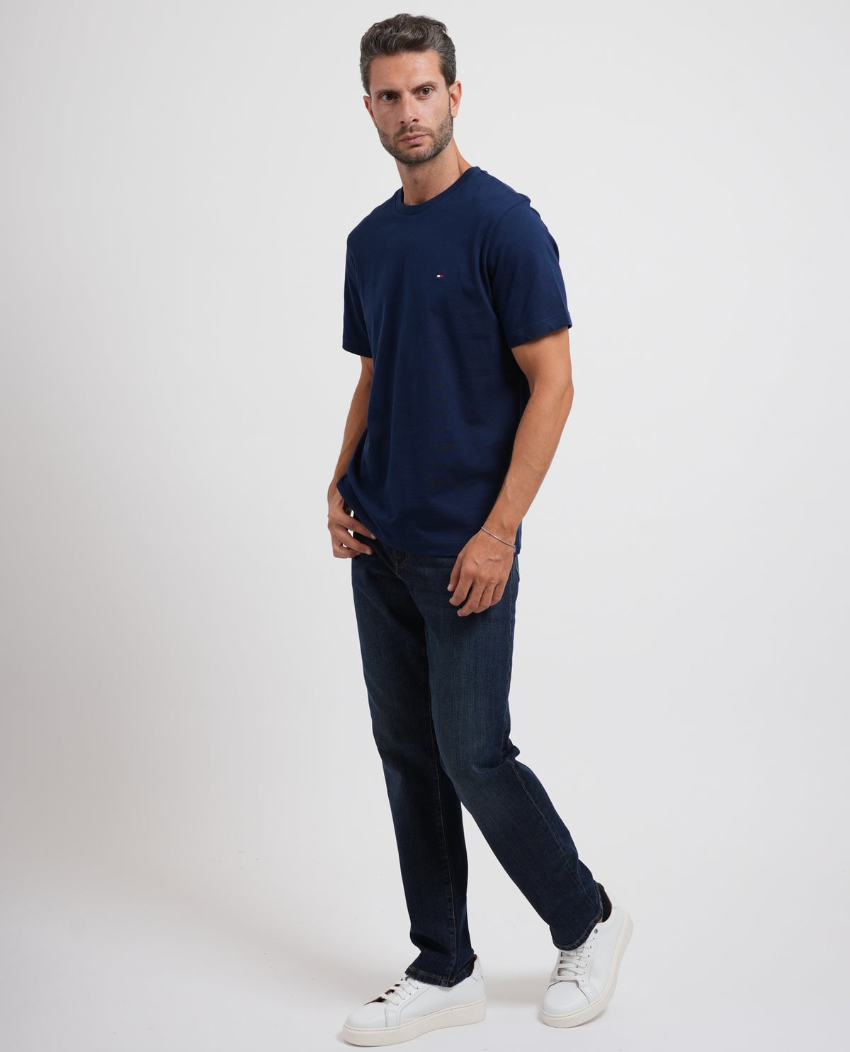T-shirt girocollo uomo Tommy Hilfiger con bandierina 