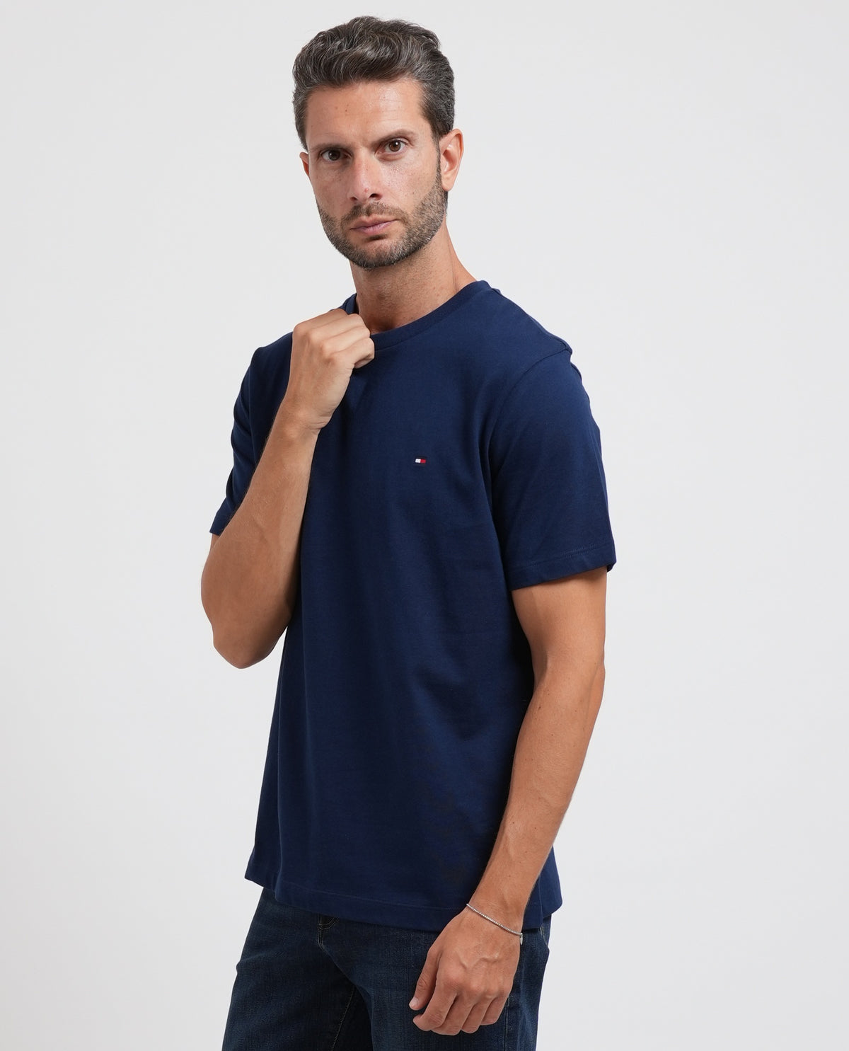 T-shirt girocollo uomo Tommy Hilfiger con bandierina 