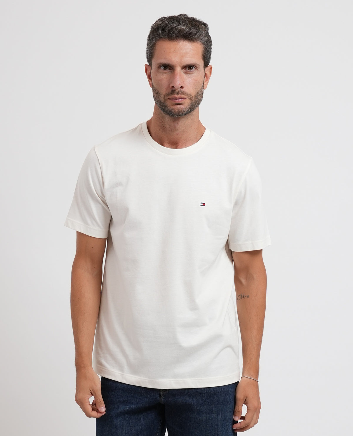T-shirt girocollo uomo Tommy Hilfiger con bandierina 
