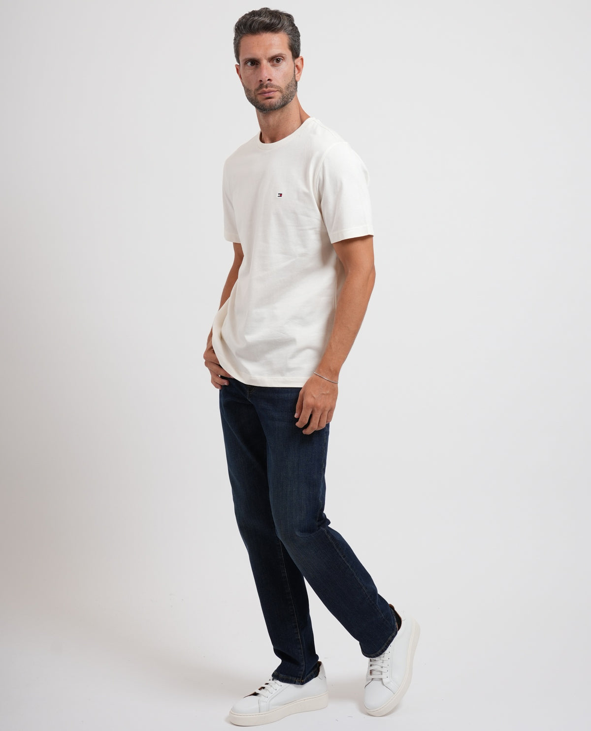 T-shirt girocollo uomo Tommy Hilfiger con bandierina 