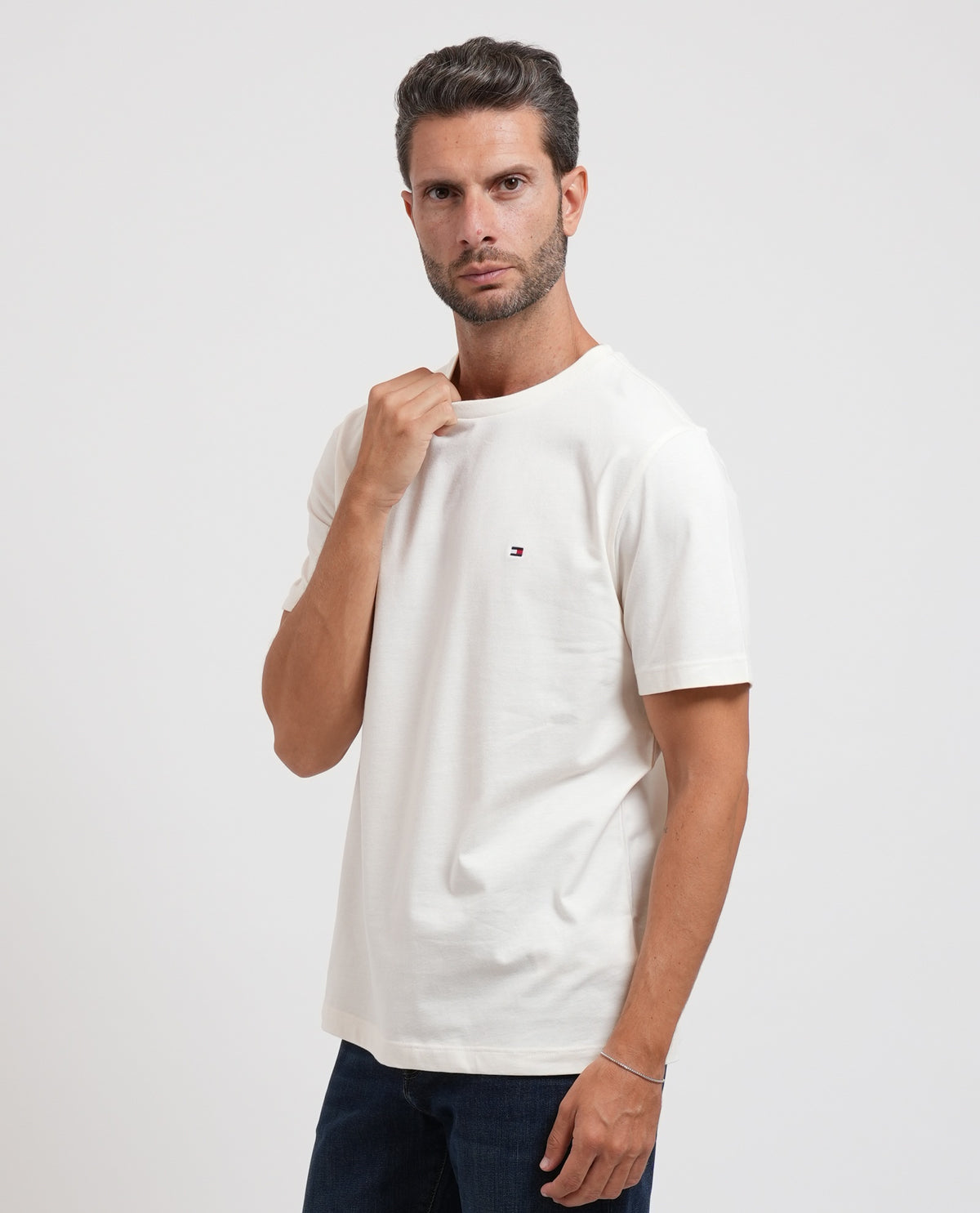 T-shirt girocollo uomo Tommy Hilfiger con bandierina 