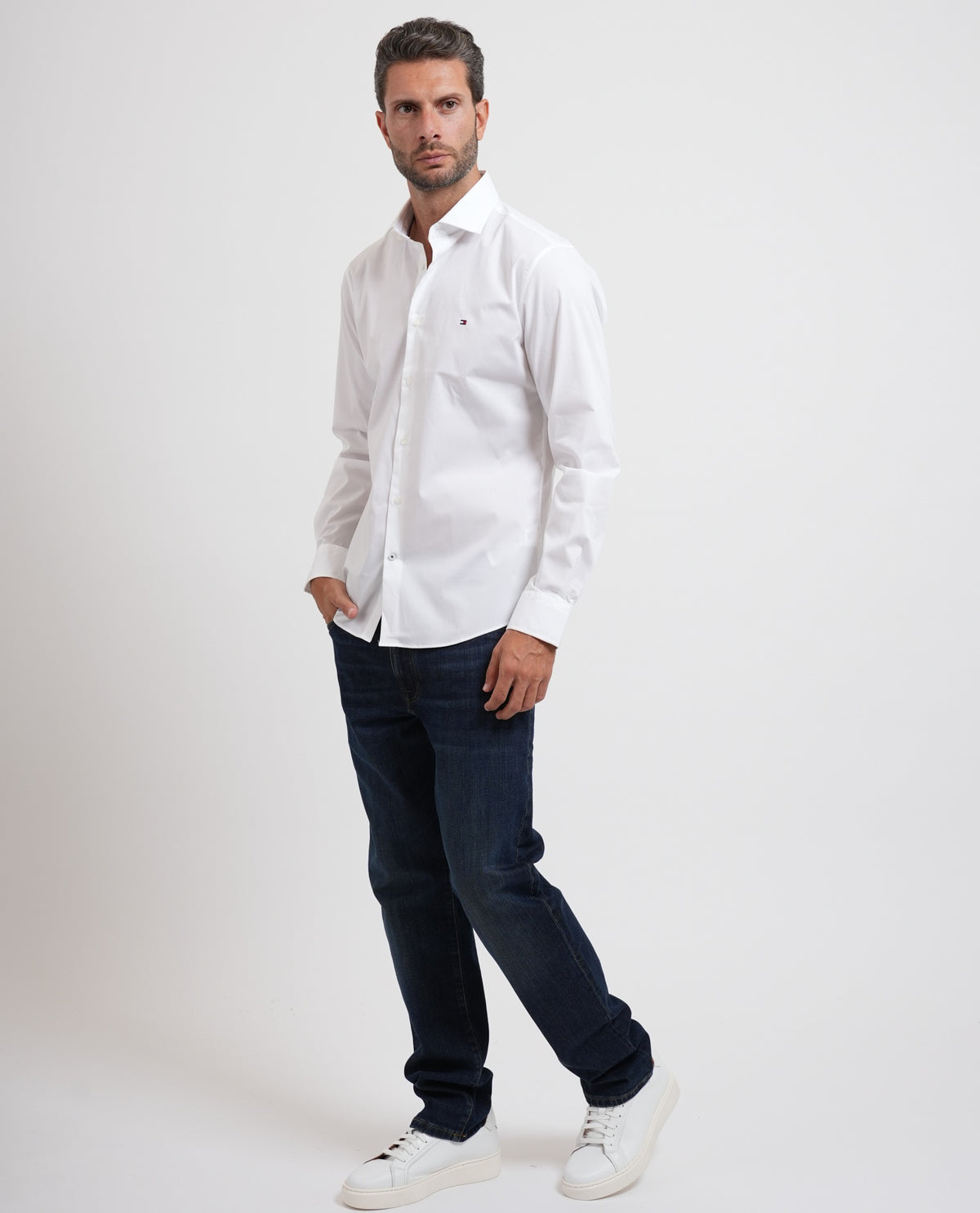 Camicia uomo Tommy Hilfiger con logo bandiera 