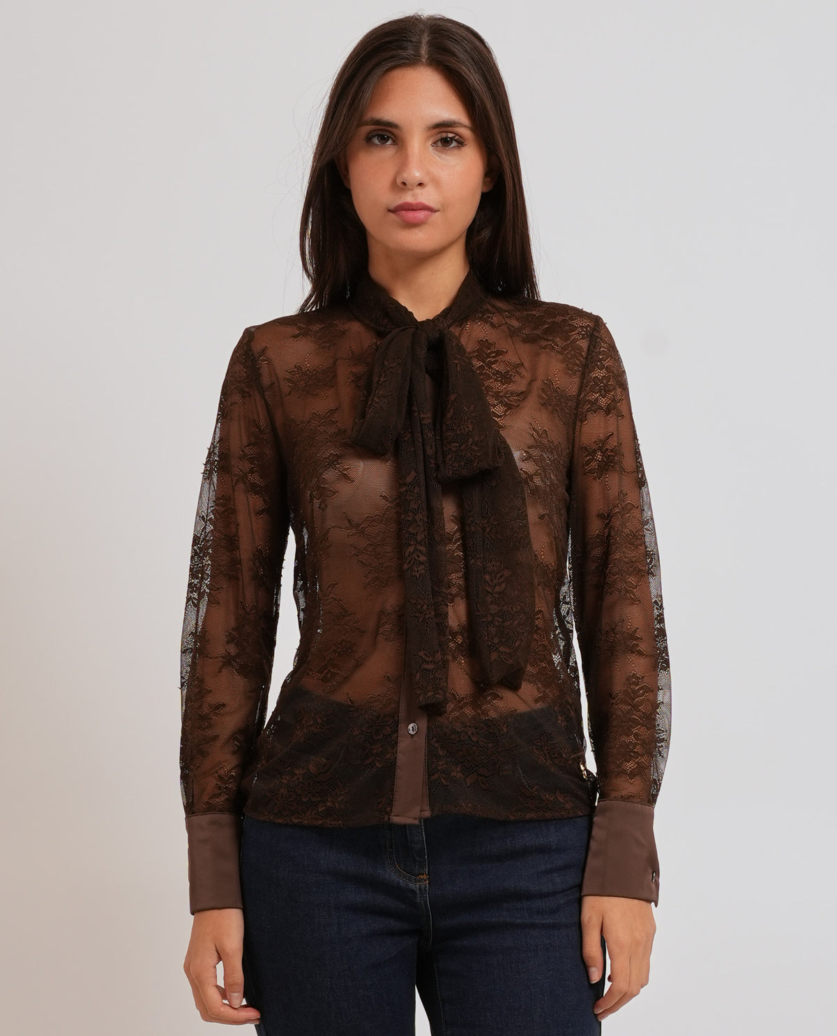 Camicia donna Yes Zee con fiocco 