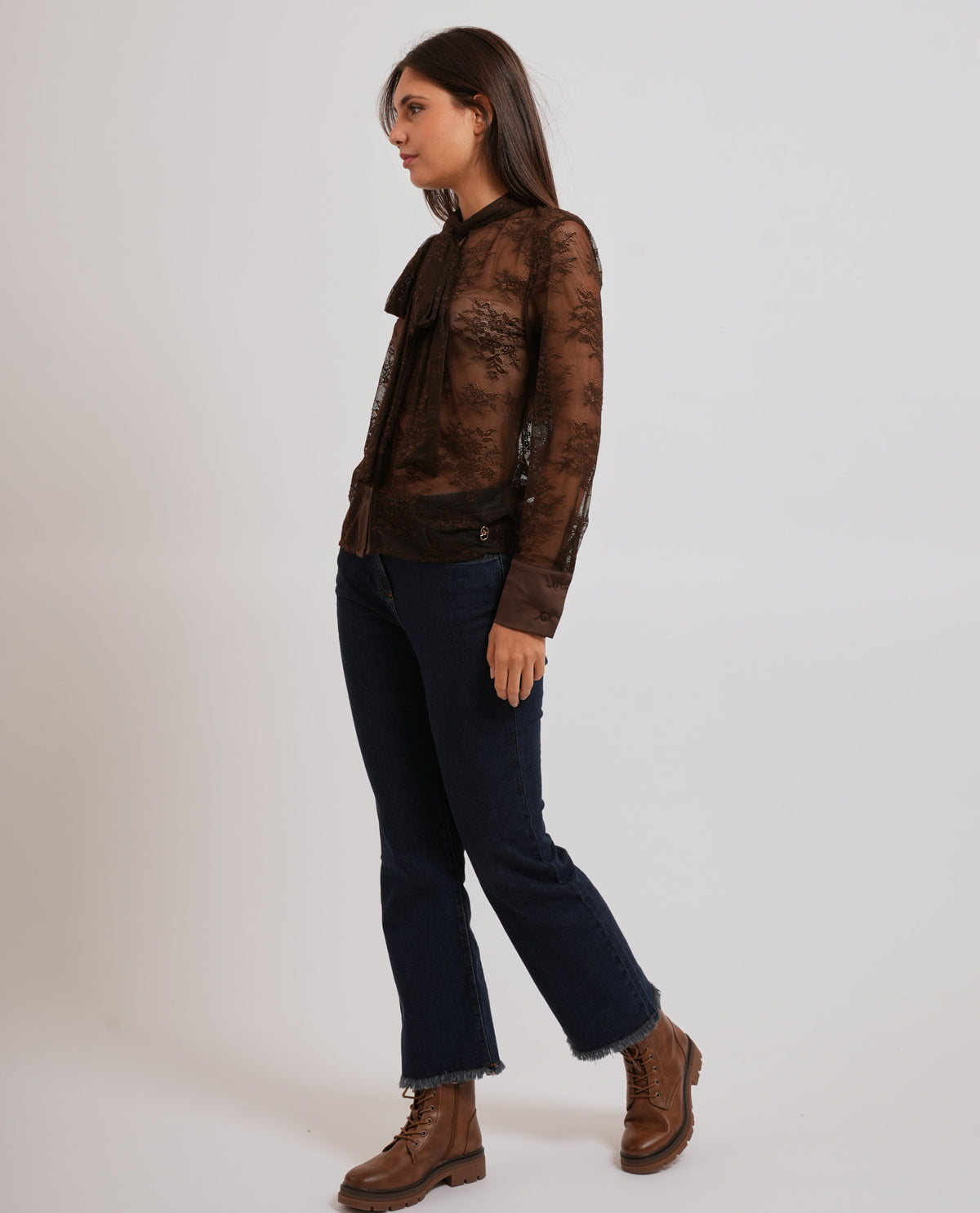 Camicia donna Yes Zee con fiocco 
