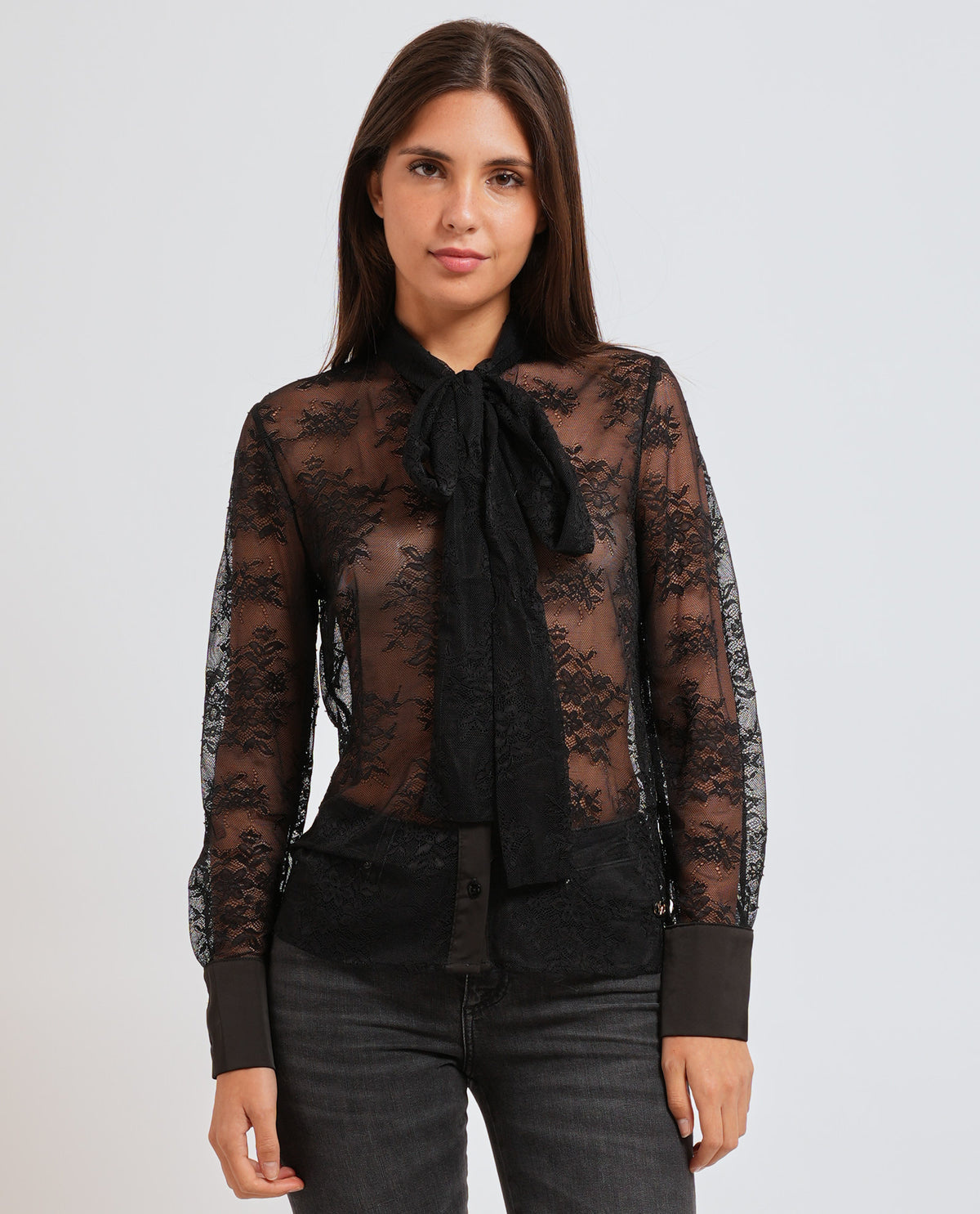 Camicia donna Yes Zee con fiocco 