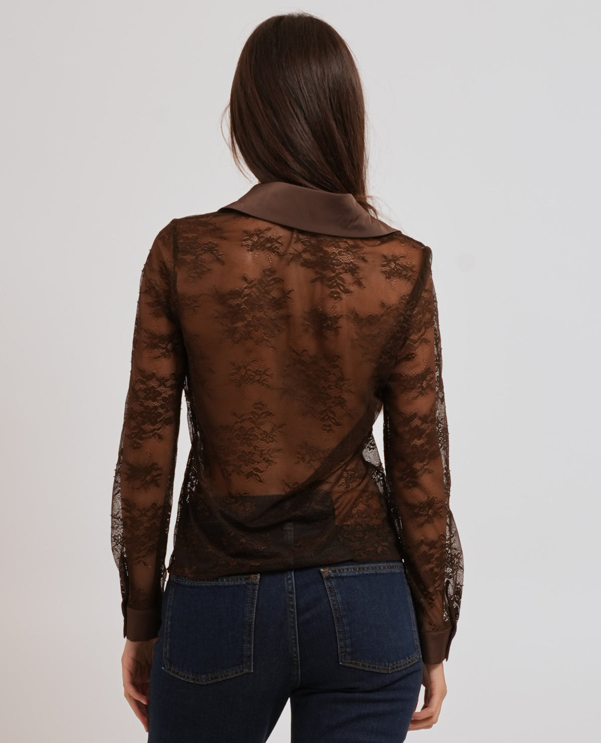 Camicia donna Yes Zee con dettagli in pizzo 