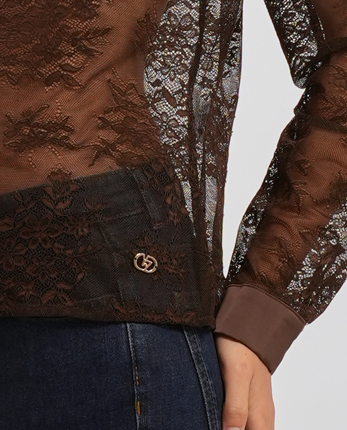 Camicia donna Yes Zee con dettagli in pizzo 
