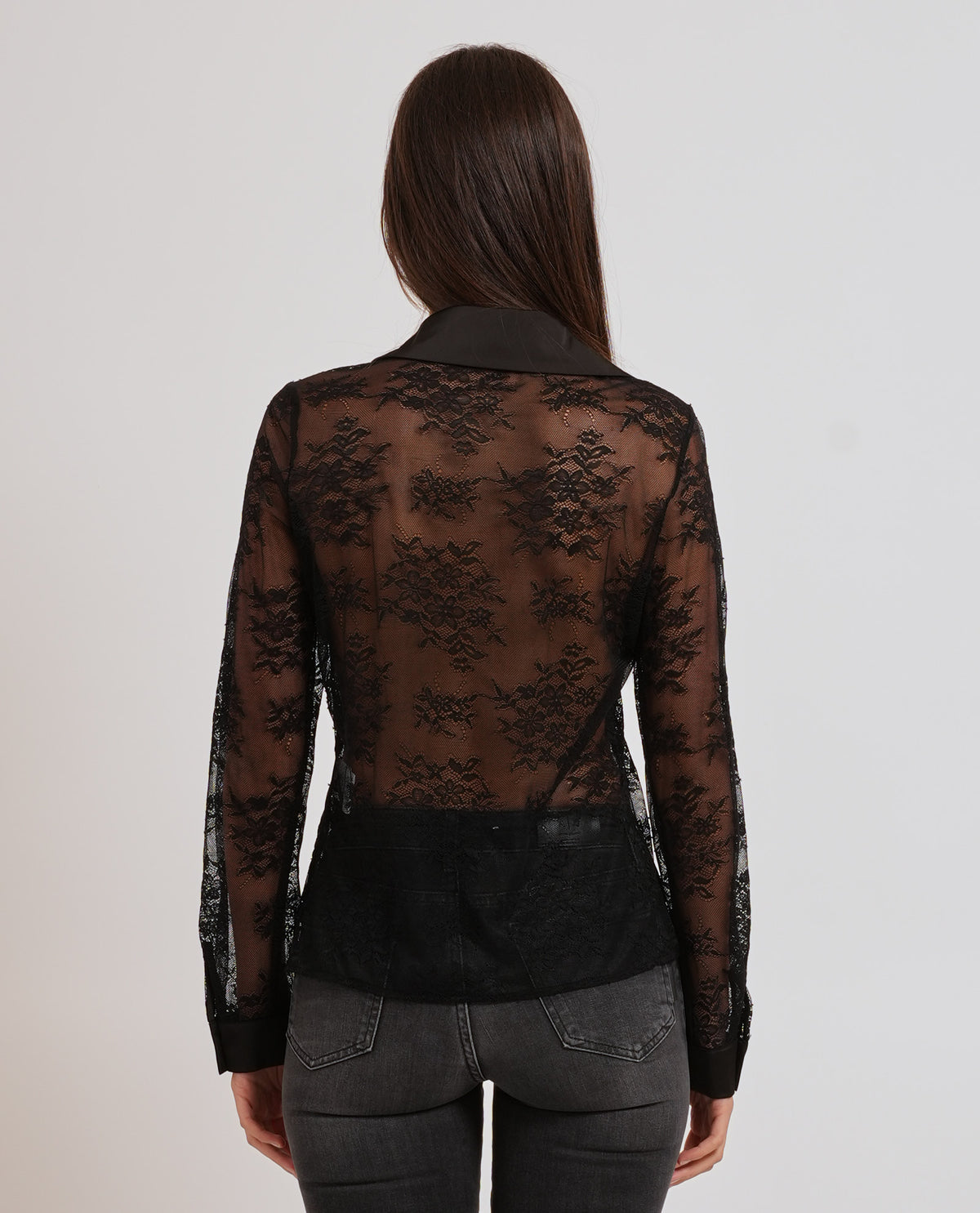 Camicia donna Yes Zee con dettagli in pizzo 