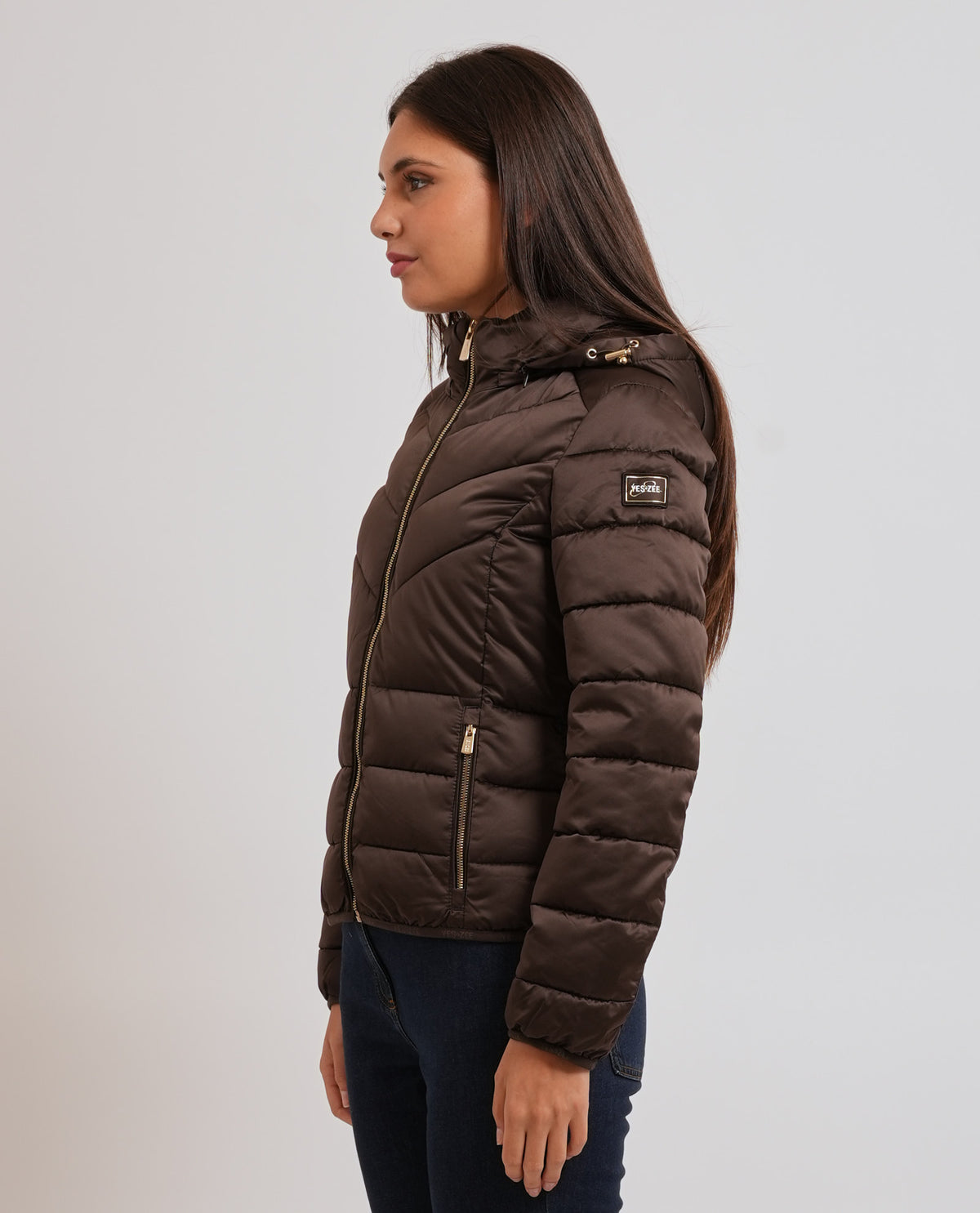 Giubbotto corto donna Yes Zee con cappuccio 