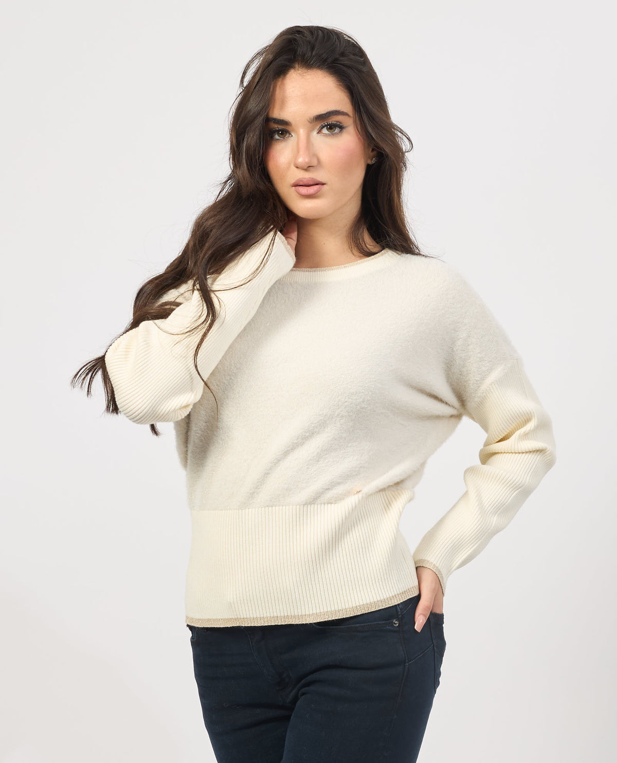 Maglione donna Yes Zee a manica scesa 