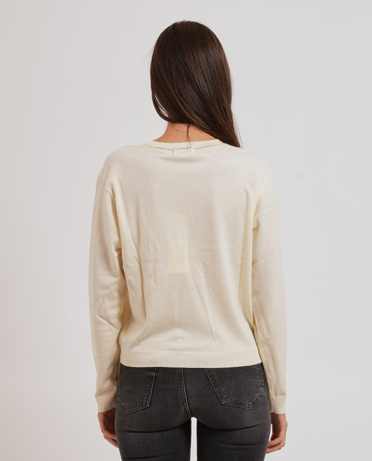 Maglione donna Yes Zee in misto lana scollo a V 