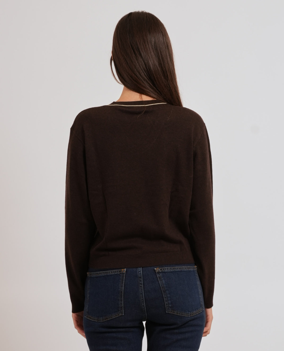 Maglione donna Yes Zee in misto lana scollo a V 