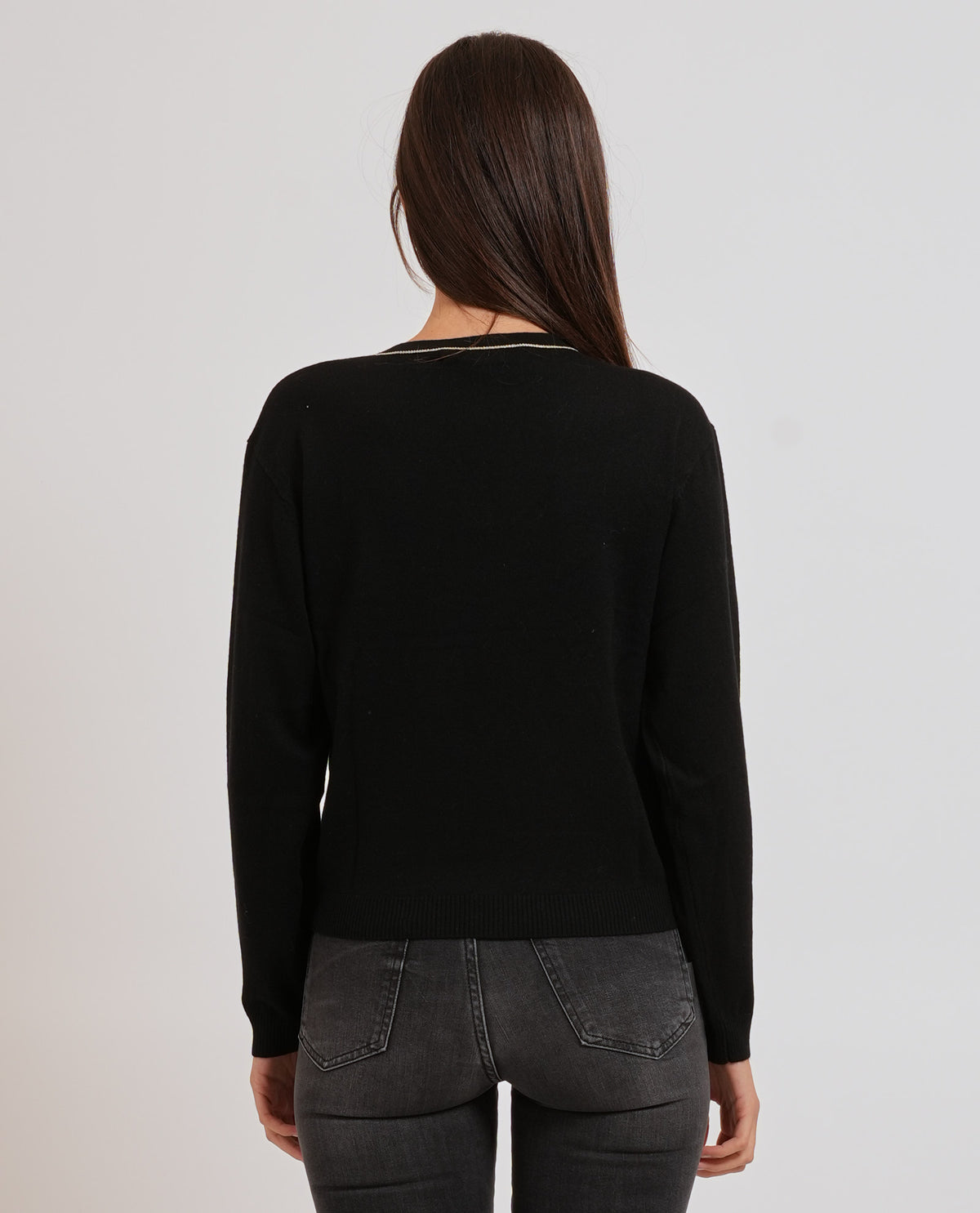 Maglione donna Yes Zee in misto lana scollo a V 