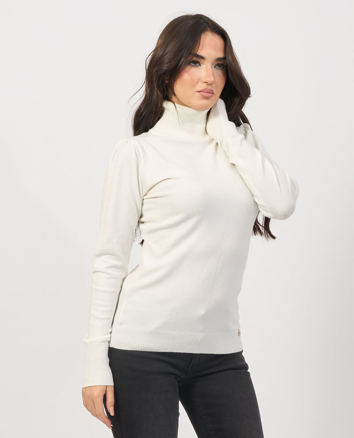 Dolcevita donna Yes Zee con maniche a sbuffo 