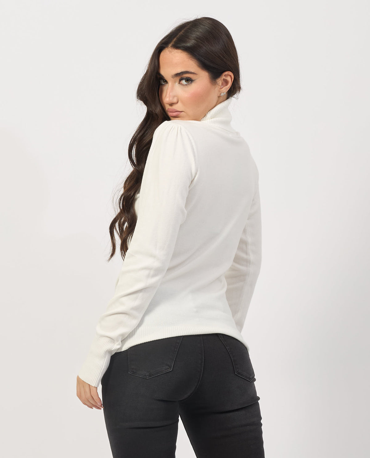 Dolcevita donna Yes Zee con maniche a sbuffo 