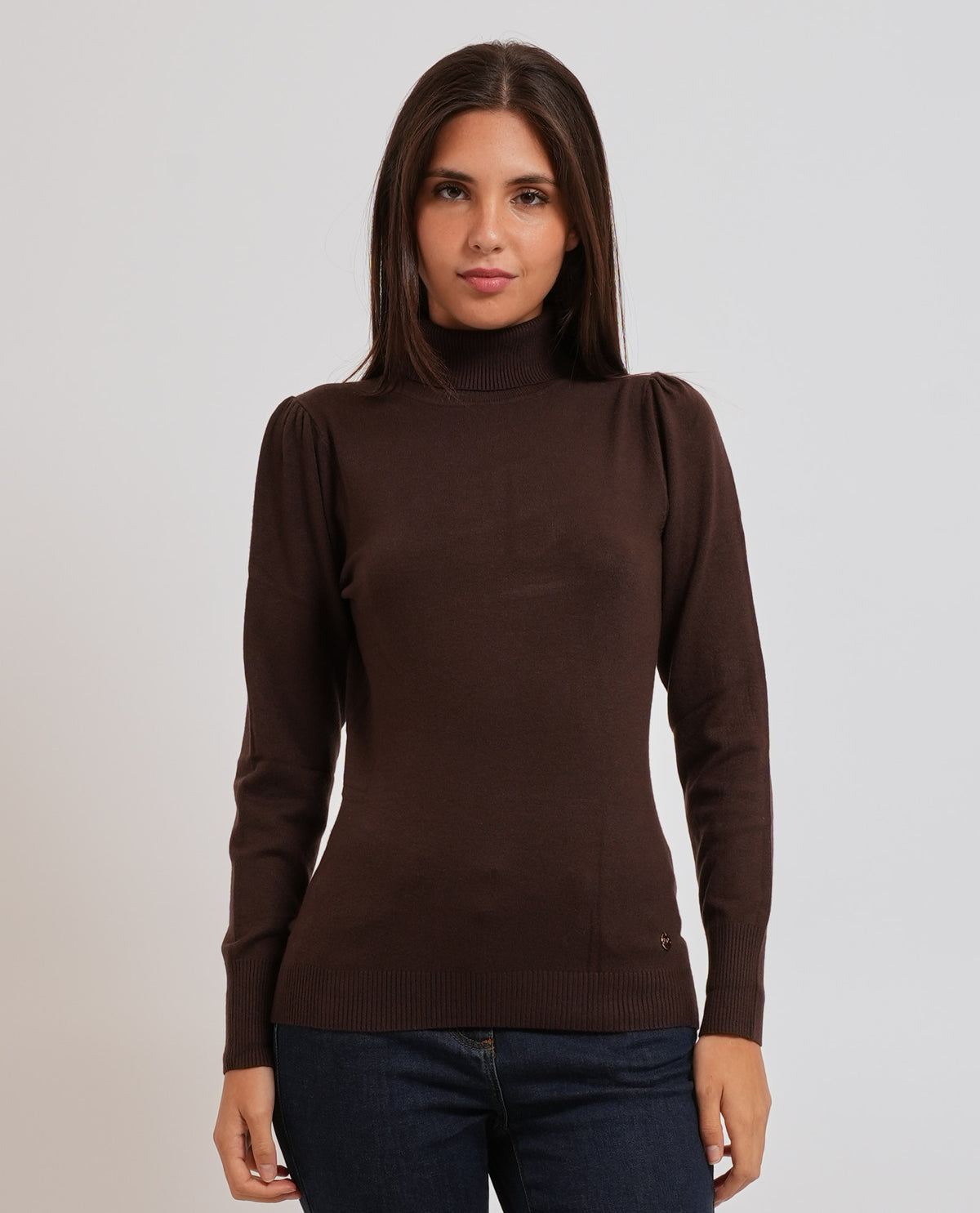 Dolcevita donna Yes Zee con maniche a sbuffo 