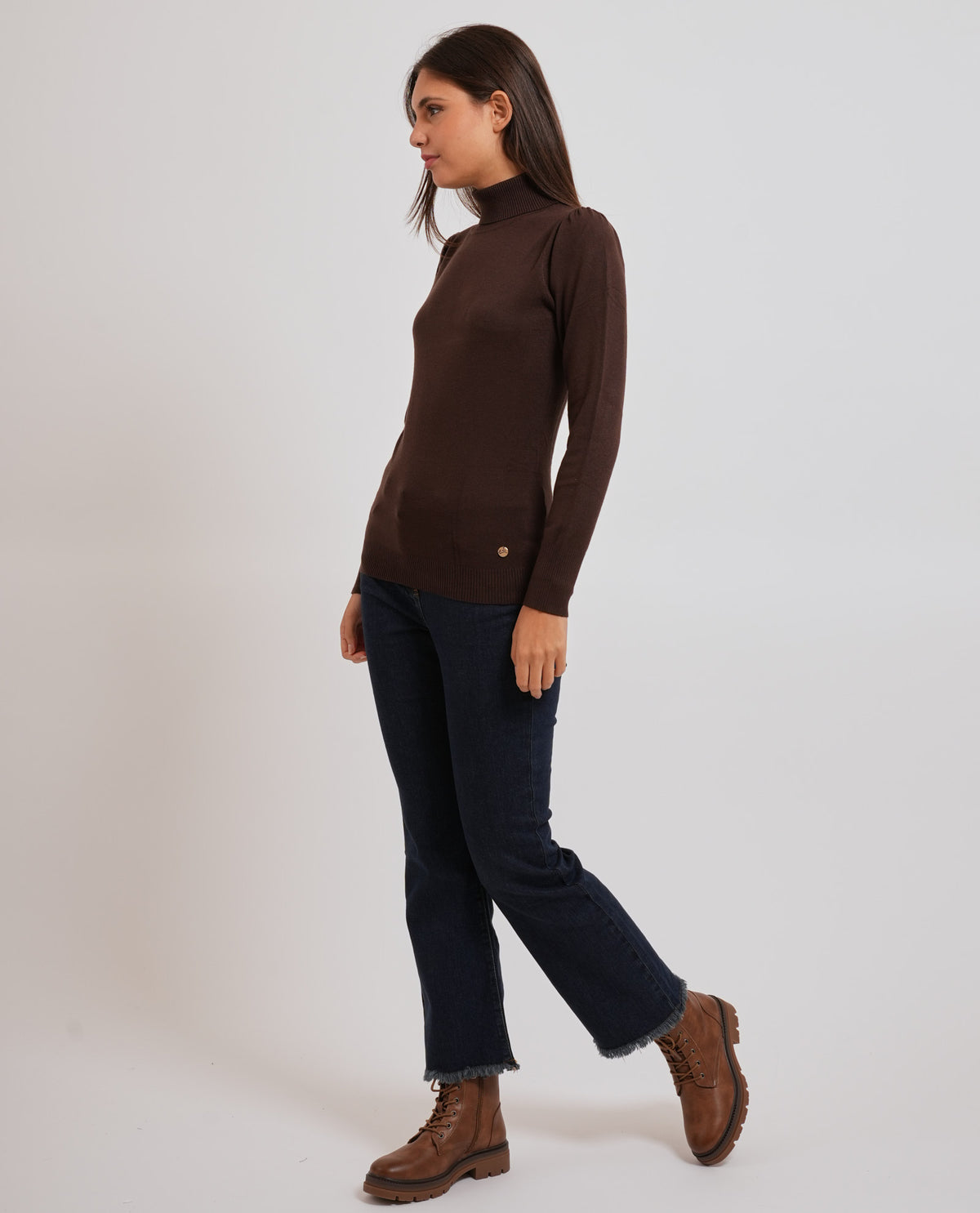 Dolcevita donna Yes Zee con maniche a sbuffo 