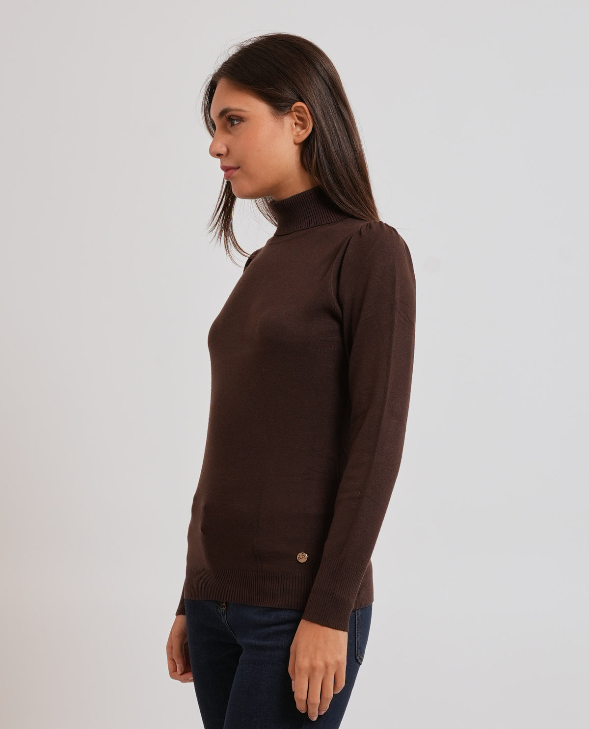 Dolcevita donna Yes Zee con maniche a sbuffo 