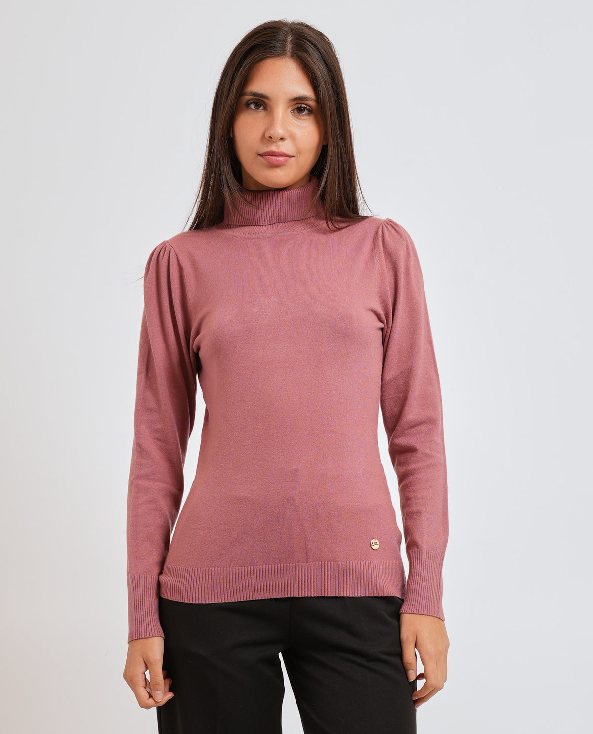 Dolcevita donna Yes Zee con maniche a sbuffo 