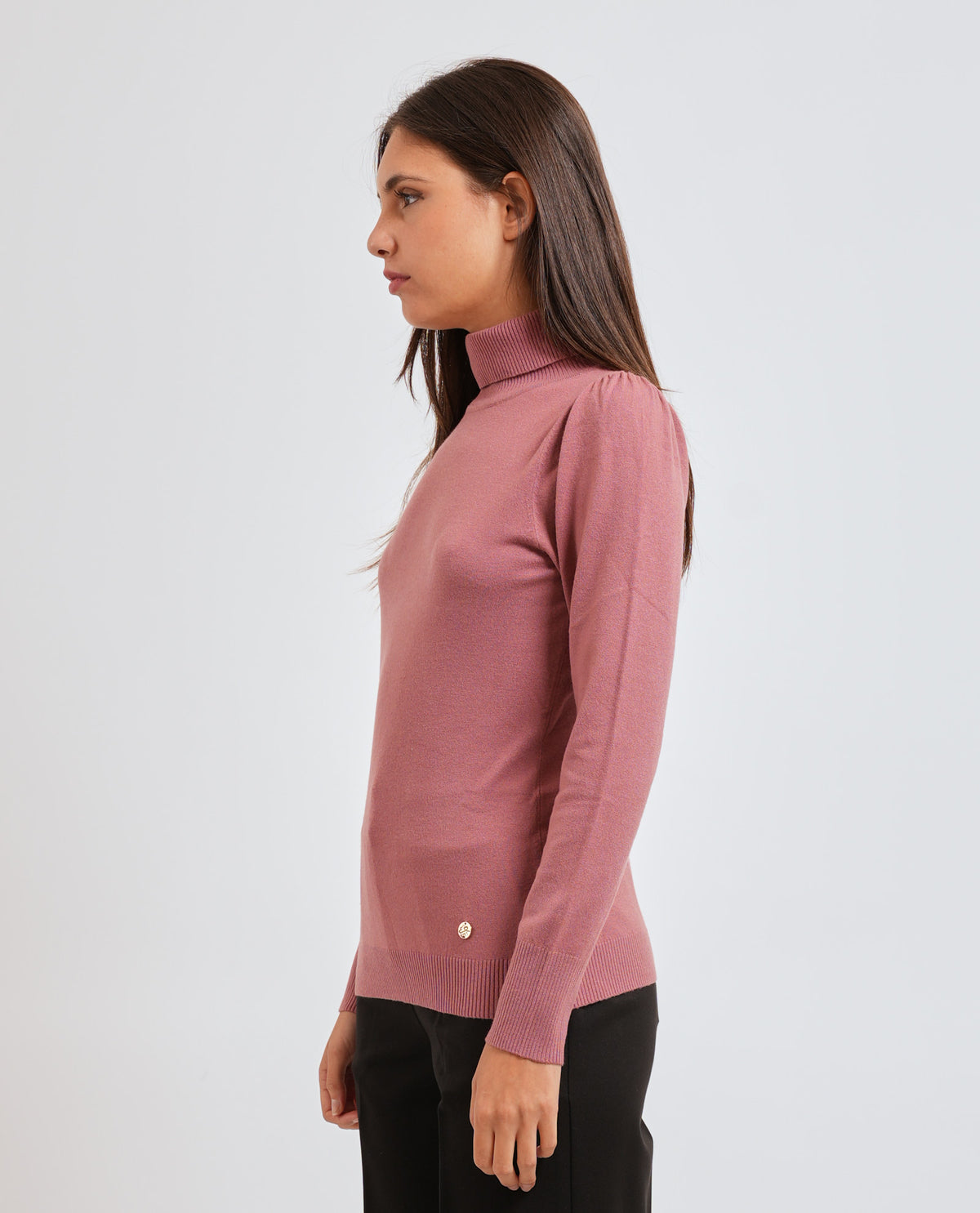 Dolcevita donna Yes Zee con maniche a sbuffo 