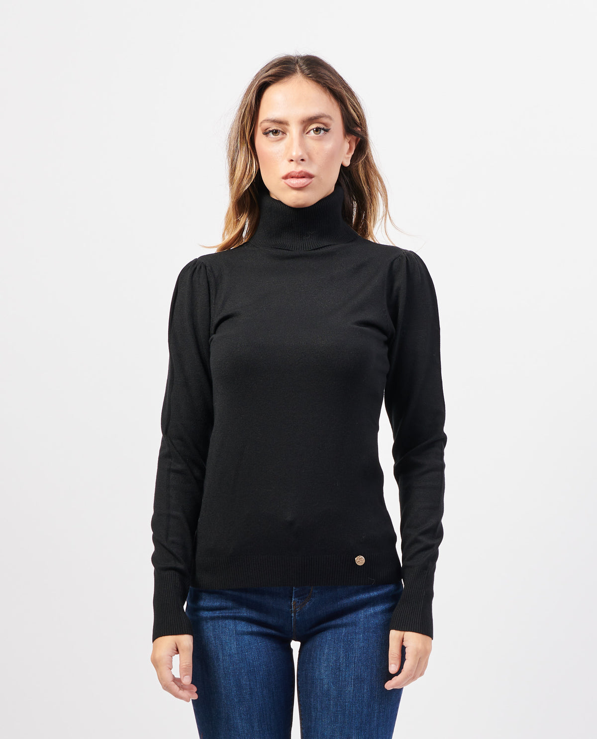 Dolcevita donna Yes Zee con maniche a sbuffo 