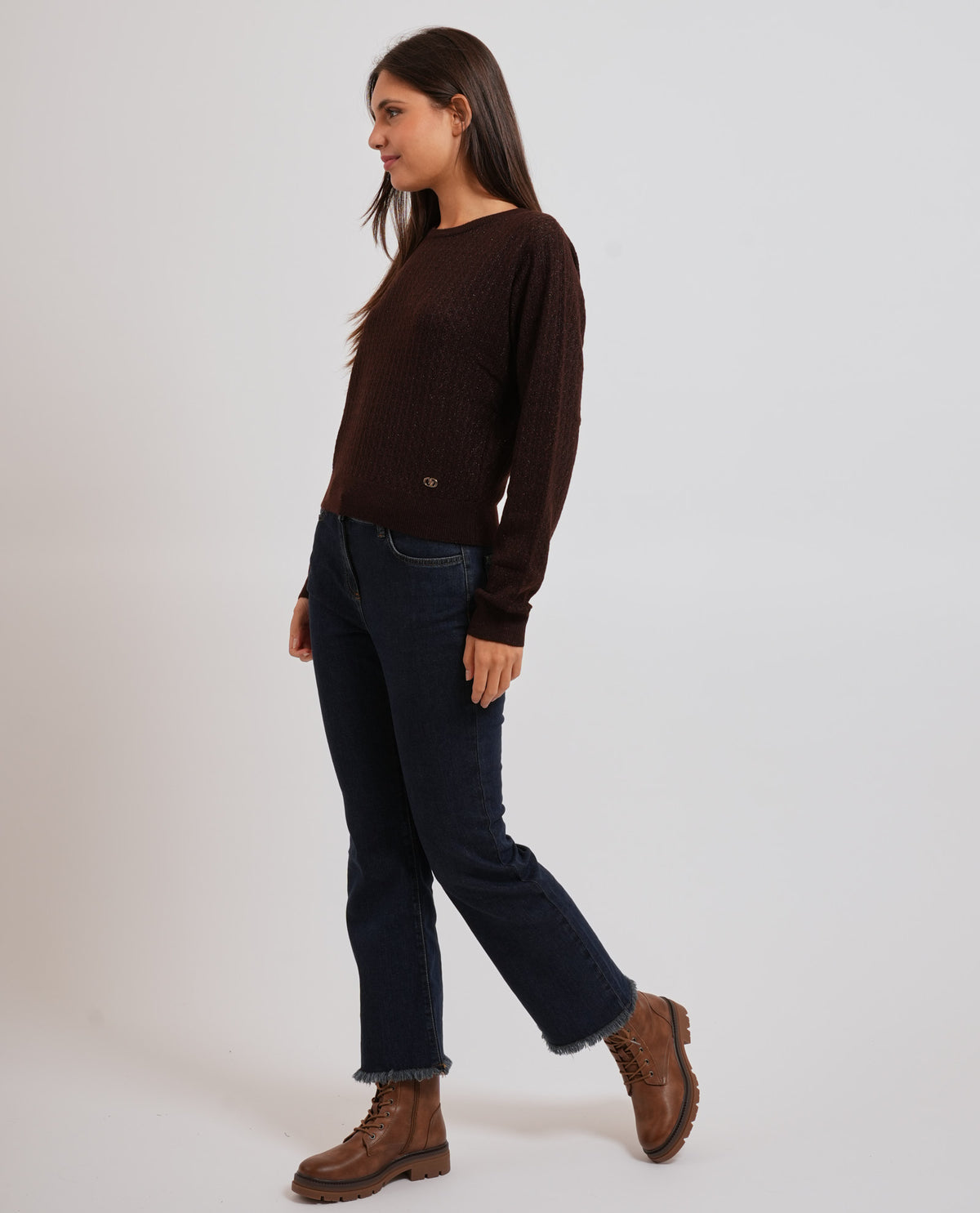 Maglione girocollo donna Yes Zee in misto lana 