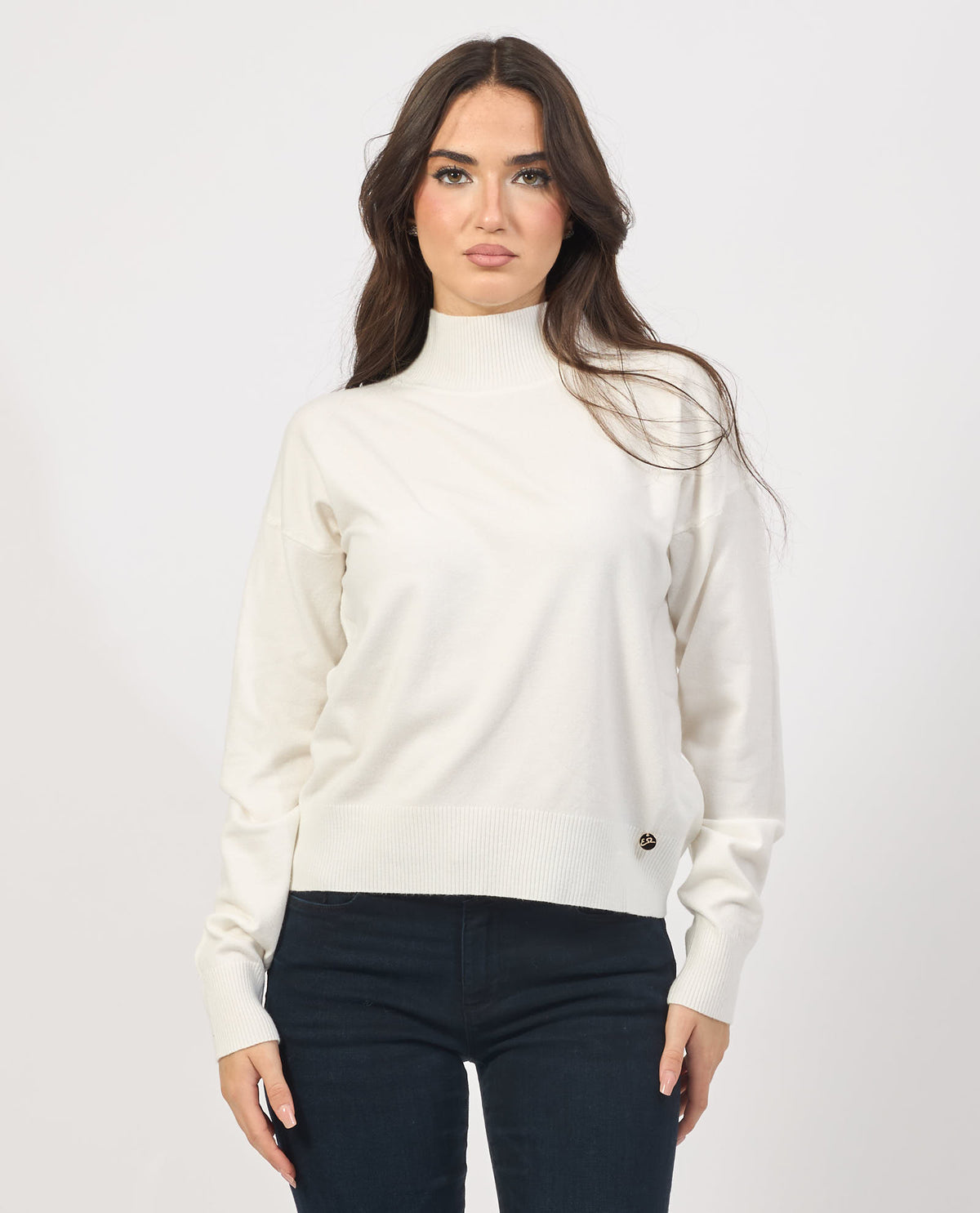 Maglione morbido donna Yes Zee a lupetto 