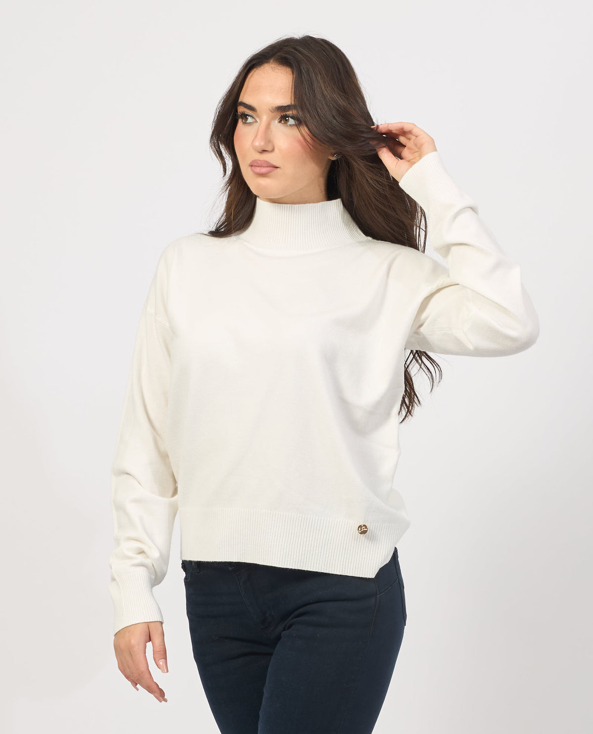 Maglione morbido donna Yes Zee a lupetto 