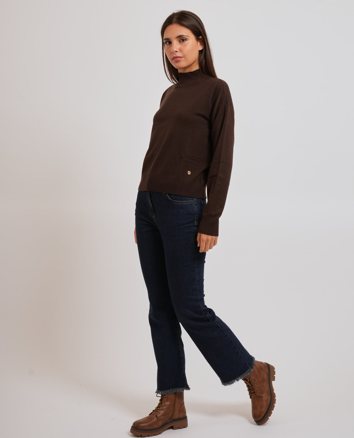 Maglione morbido donna Yes Zee a lupetto 