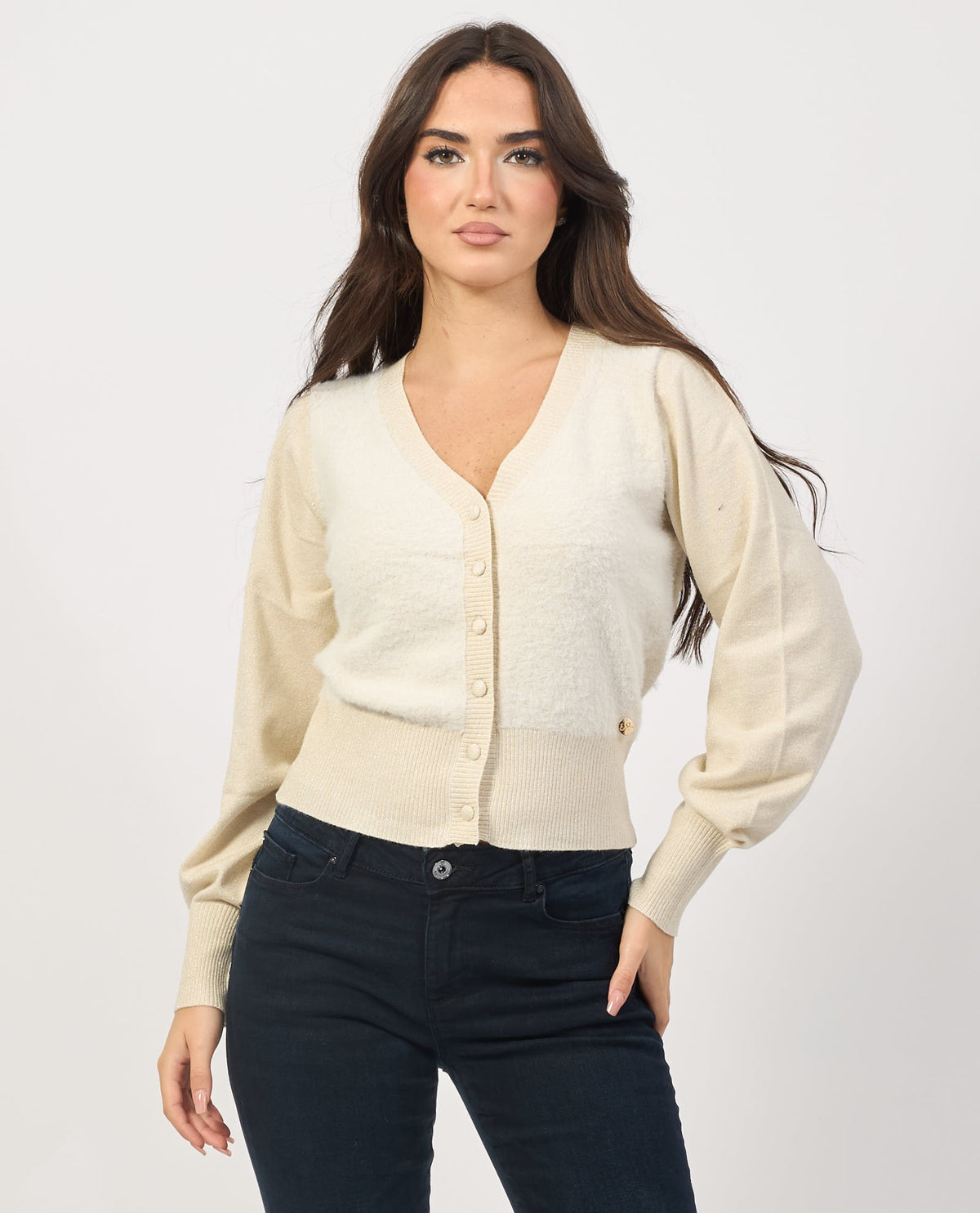 Cardigan donna Yes Zee con bottoni 