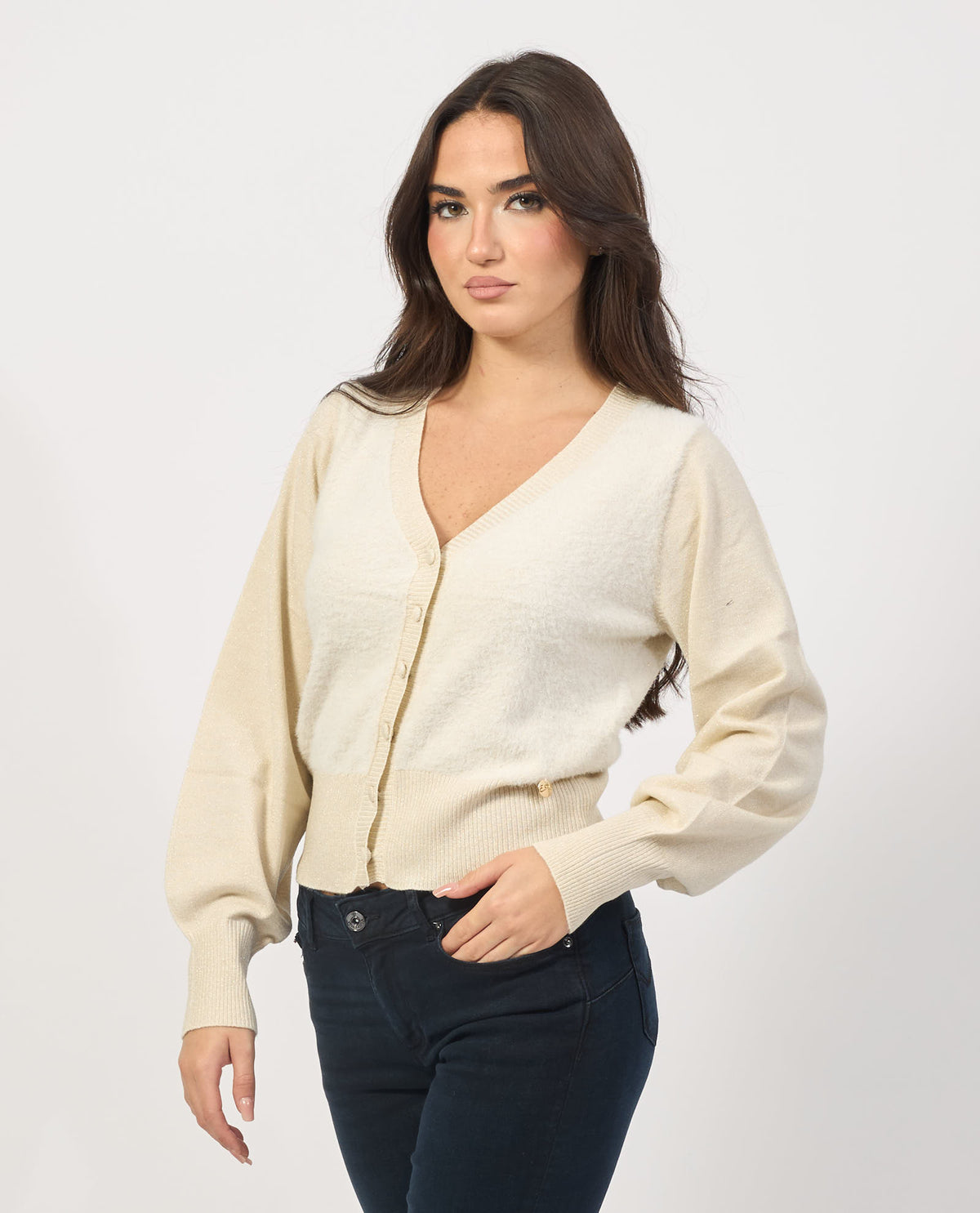 Cardigan donna Yes Zee con bottoni 