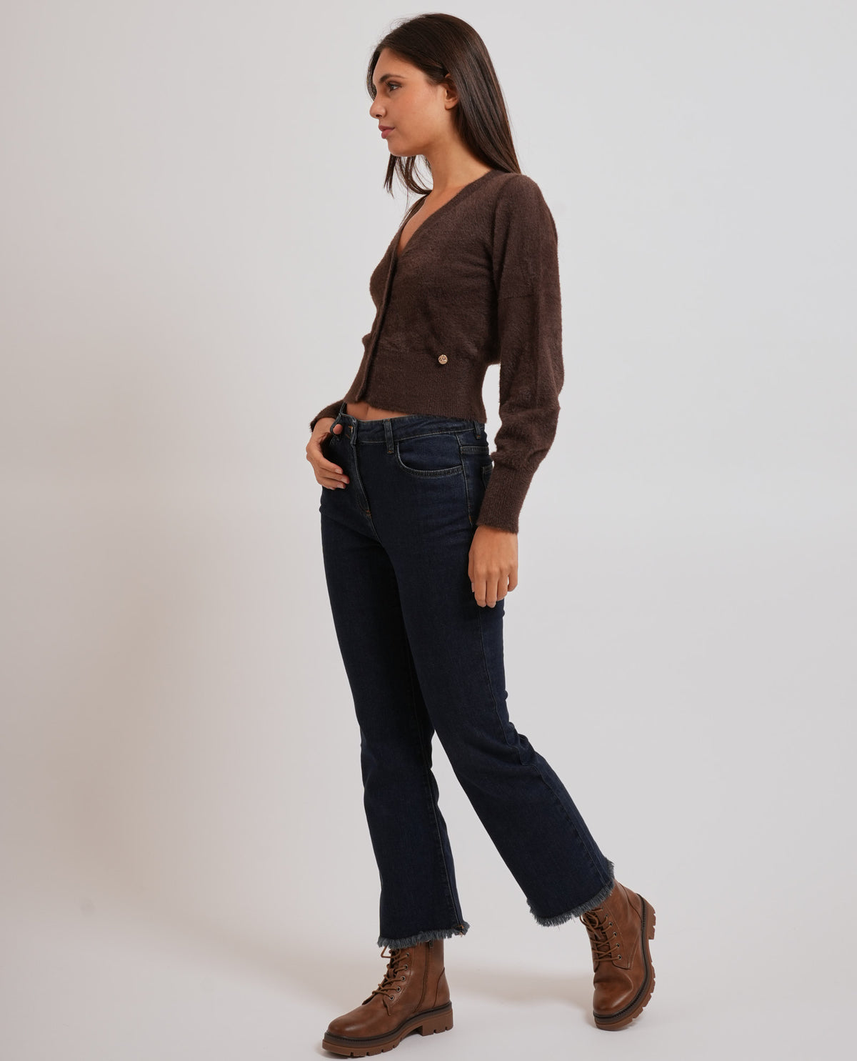 Cardigan donna Yes Zee con bottoni 
