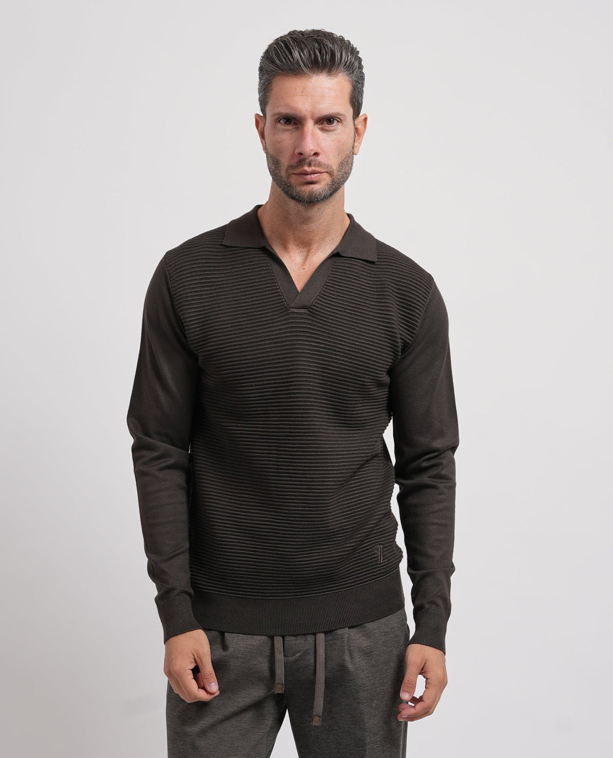 Maglia a manica lunga Yes Zee uomo in misto viscosa 