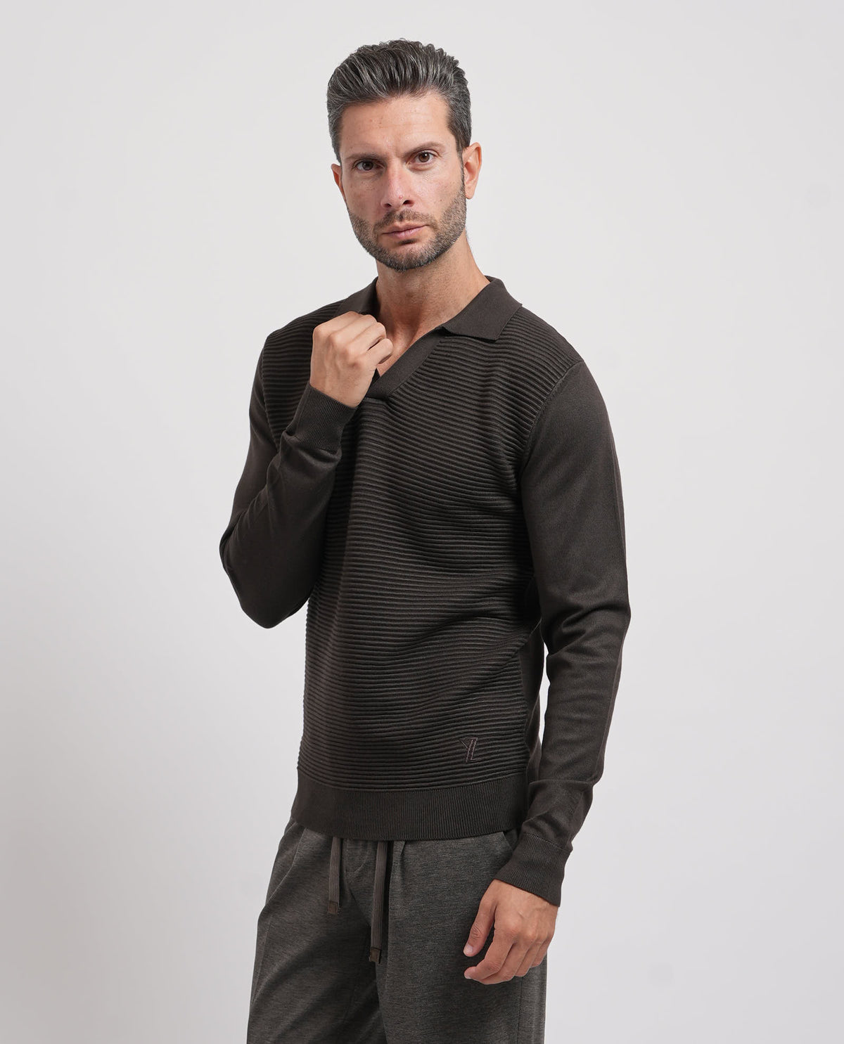 Maglia a manica lunga Yes Zee uomo in misto viscosa 