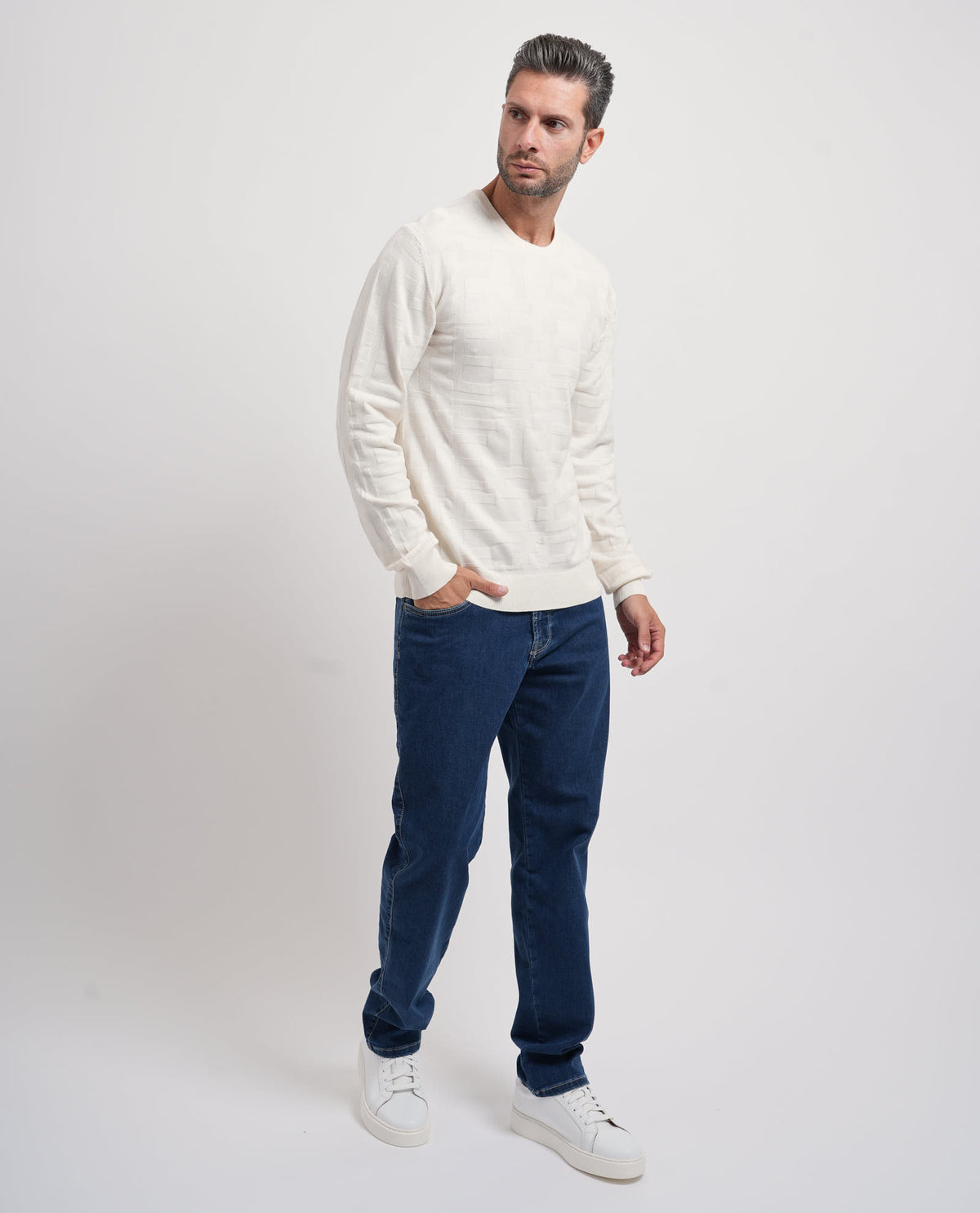 Maglione uomo Yes Zee con tramatura all-over 