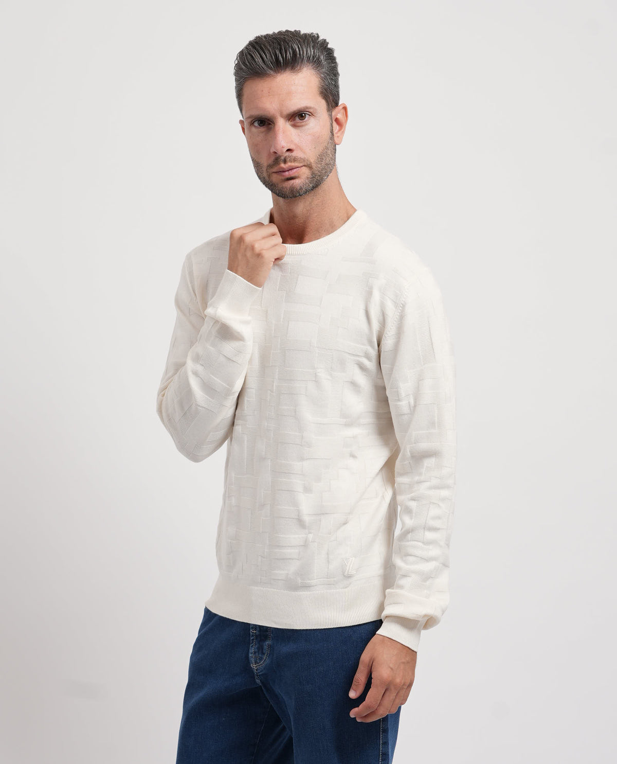 Maglione uomo Yes Zee con tramatura all-over 