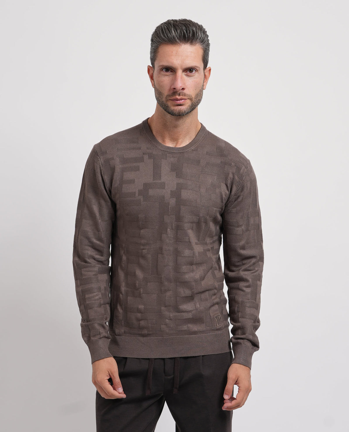 Maglione uomo Yes Zee con tramatura all-over 