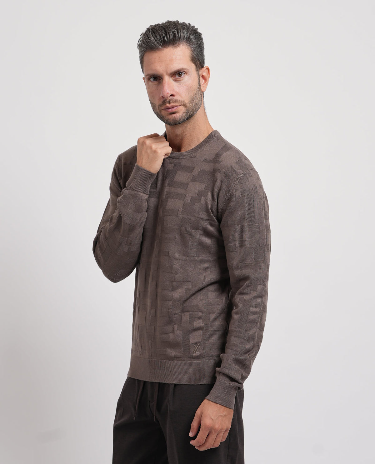 Maglione uomo Yes Zee con tramatura all-over 
