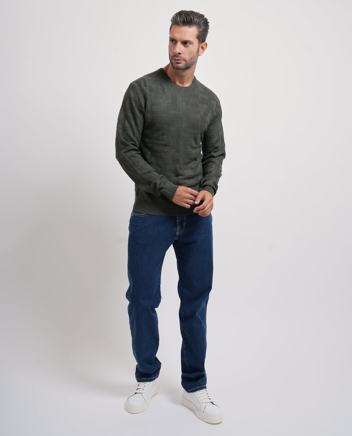 Maglione uomo Yes Zee con tramatura all-over 