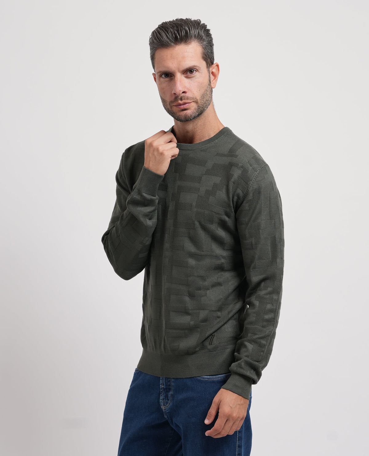 Maglione uomo Yes Zee con tramatura all-over 