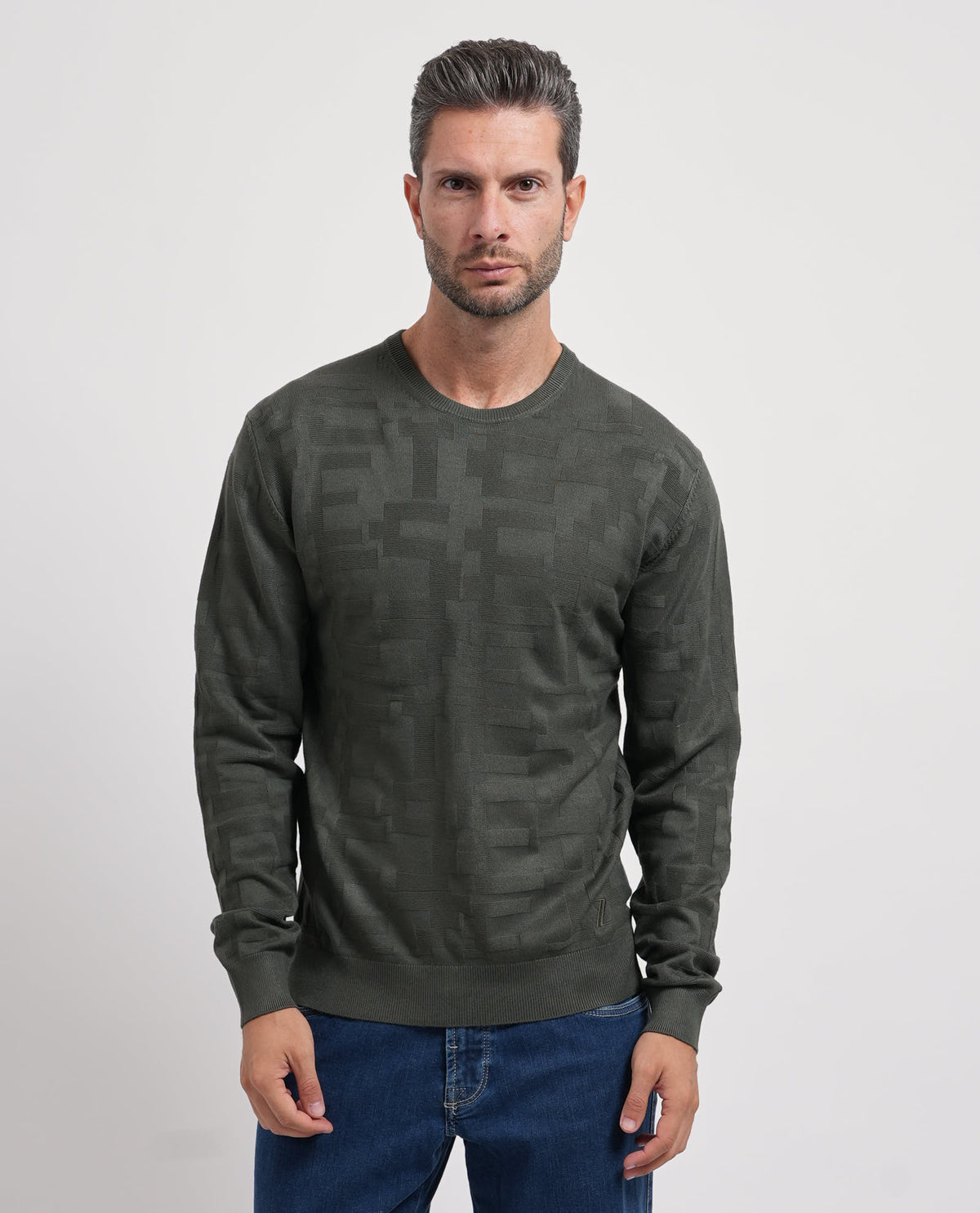 Maglione uomo Yes Zee con tramatura all-over 