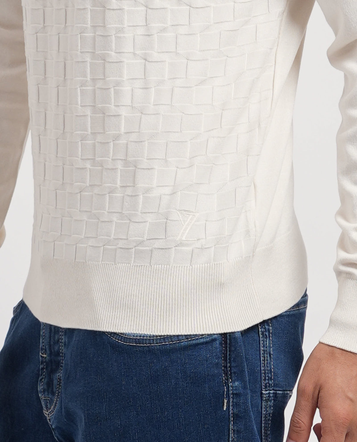 Maglione girocollo uomo Yes Zee con logo ricamato 