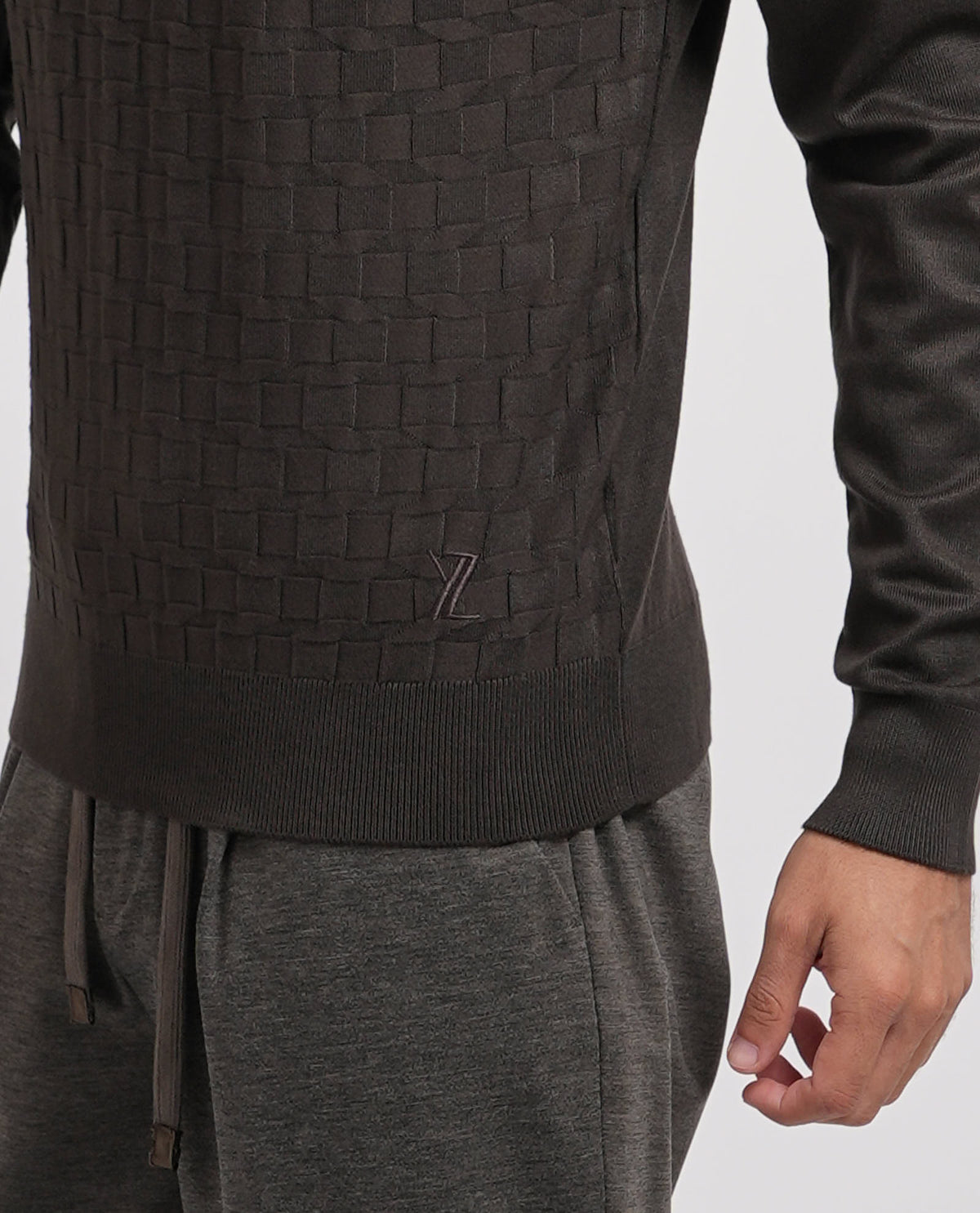 Maglione girocollo uomo Yes Zee con logo ricamato 