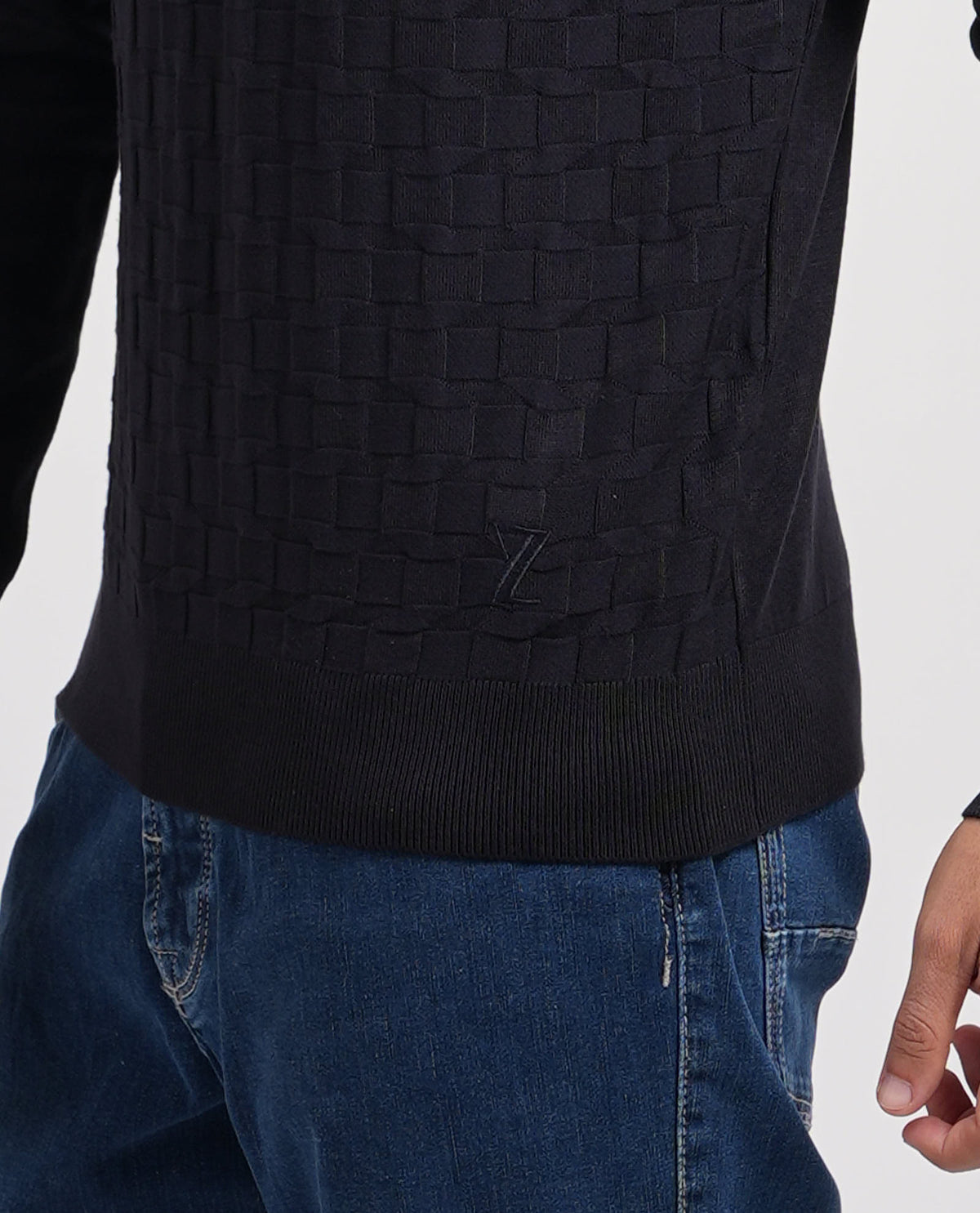 Maglione girocollo uomo Yes Zee con logo ricamato 